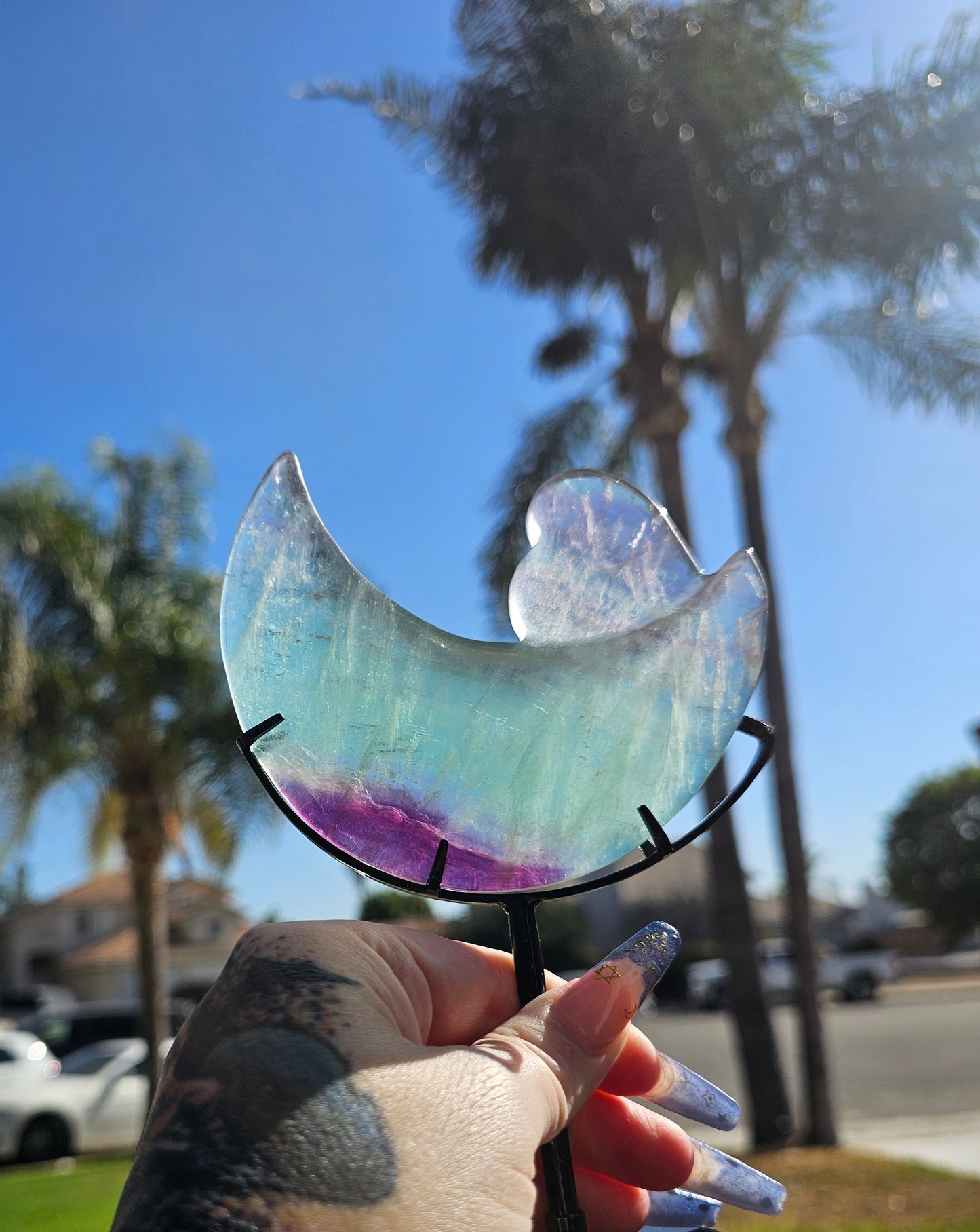 Watermelon Fluorite Moon