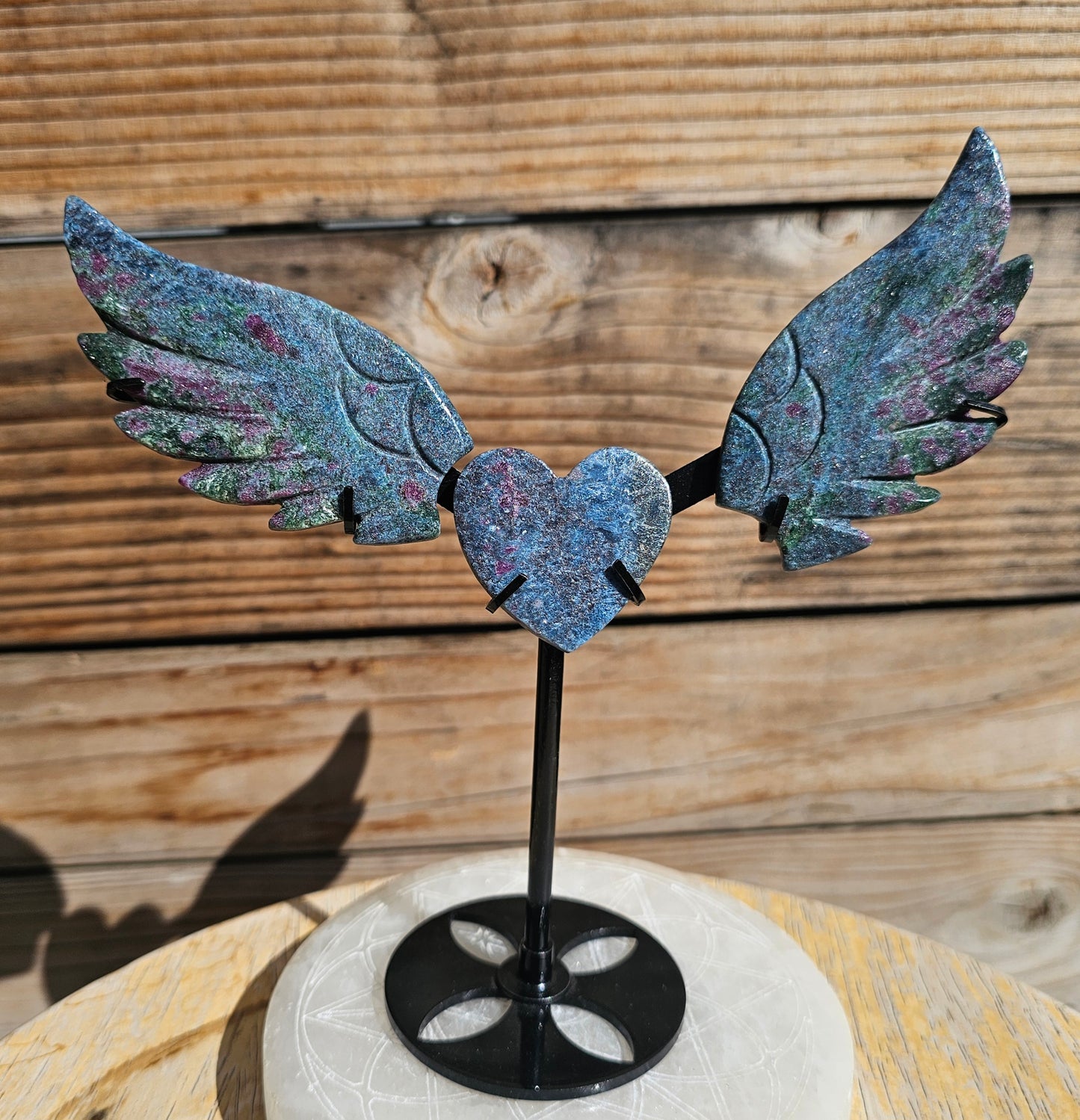 Ruby Kyanite Heart Wings