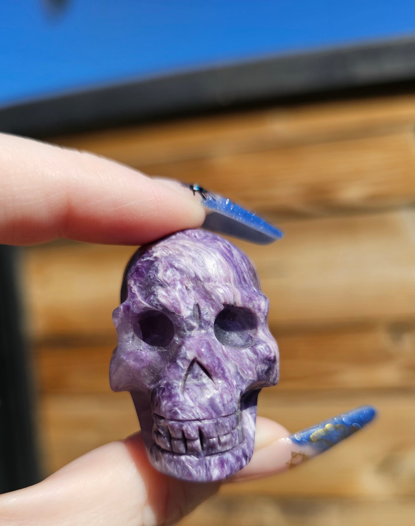 Charoite Skull