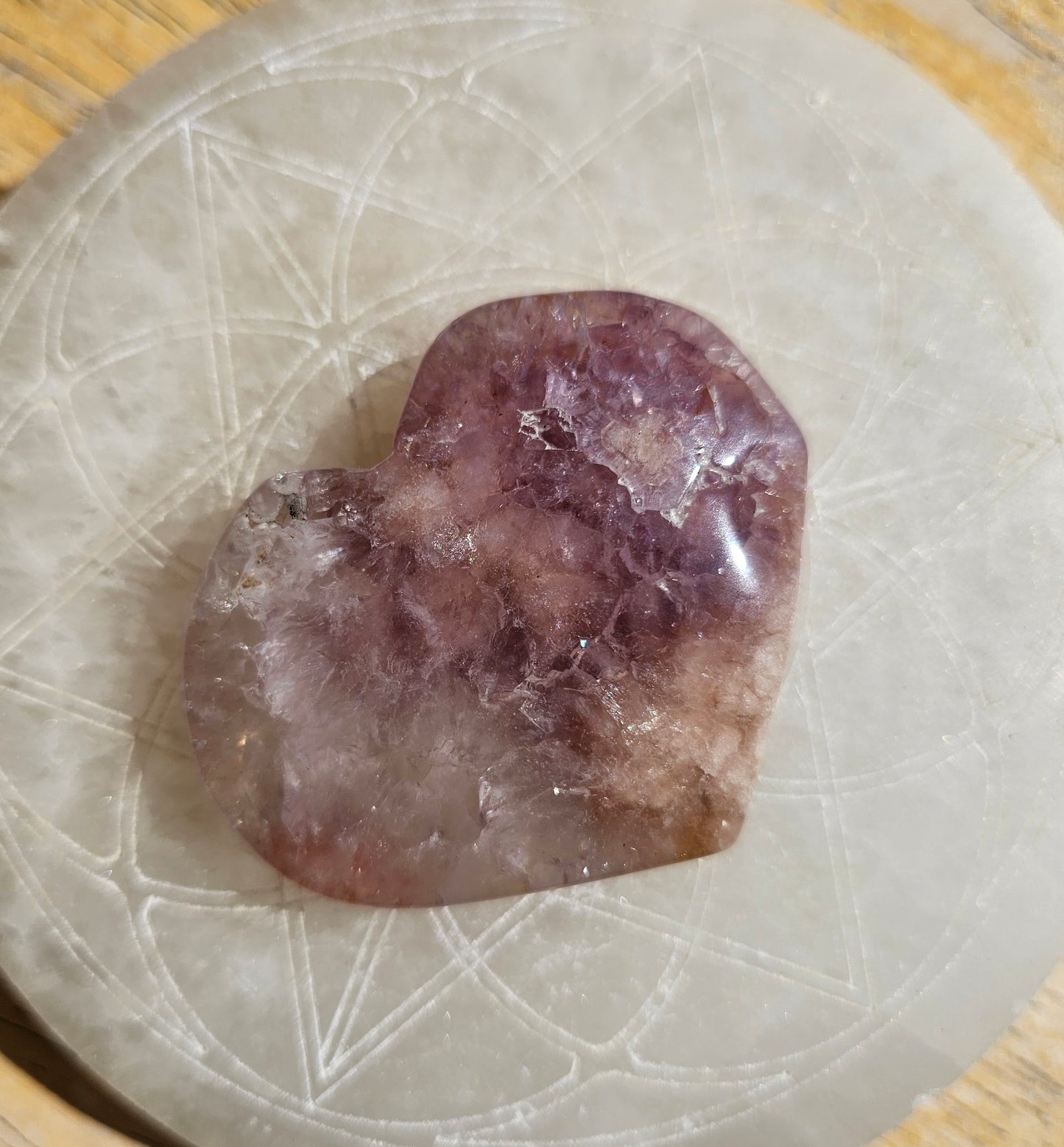 Amethyst-Flower Agate Heart #4