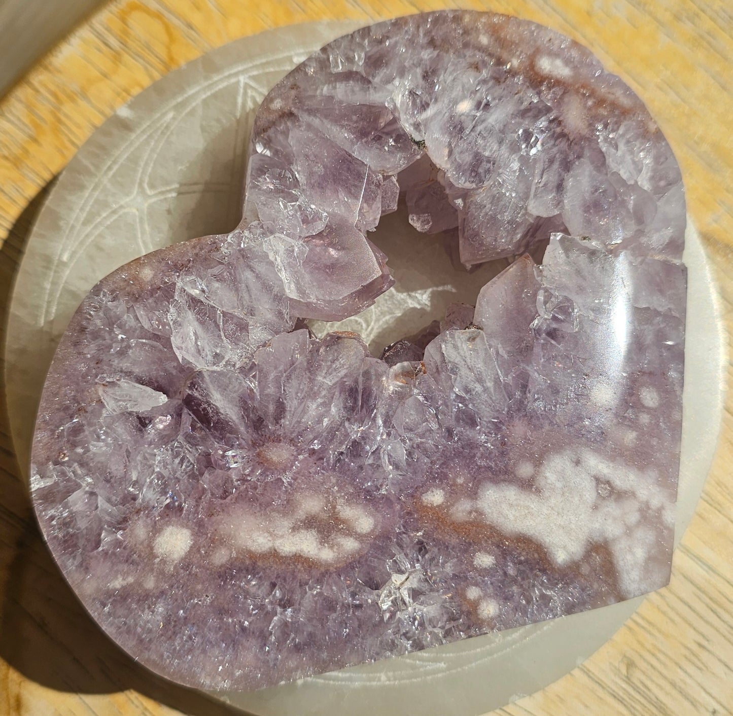 Amethyst Flower Agate Heart #5