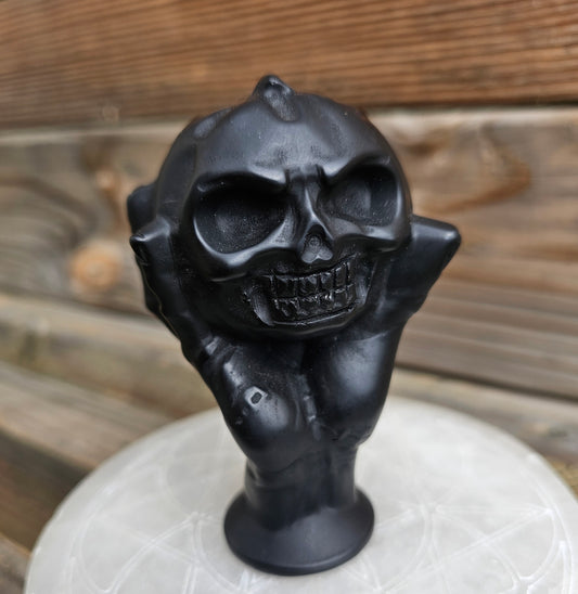 Black Obsidian Pumpkin Head