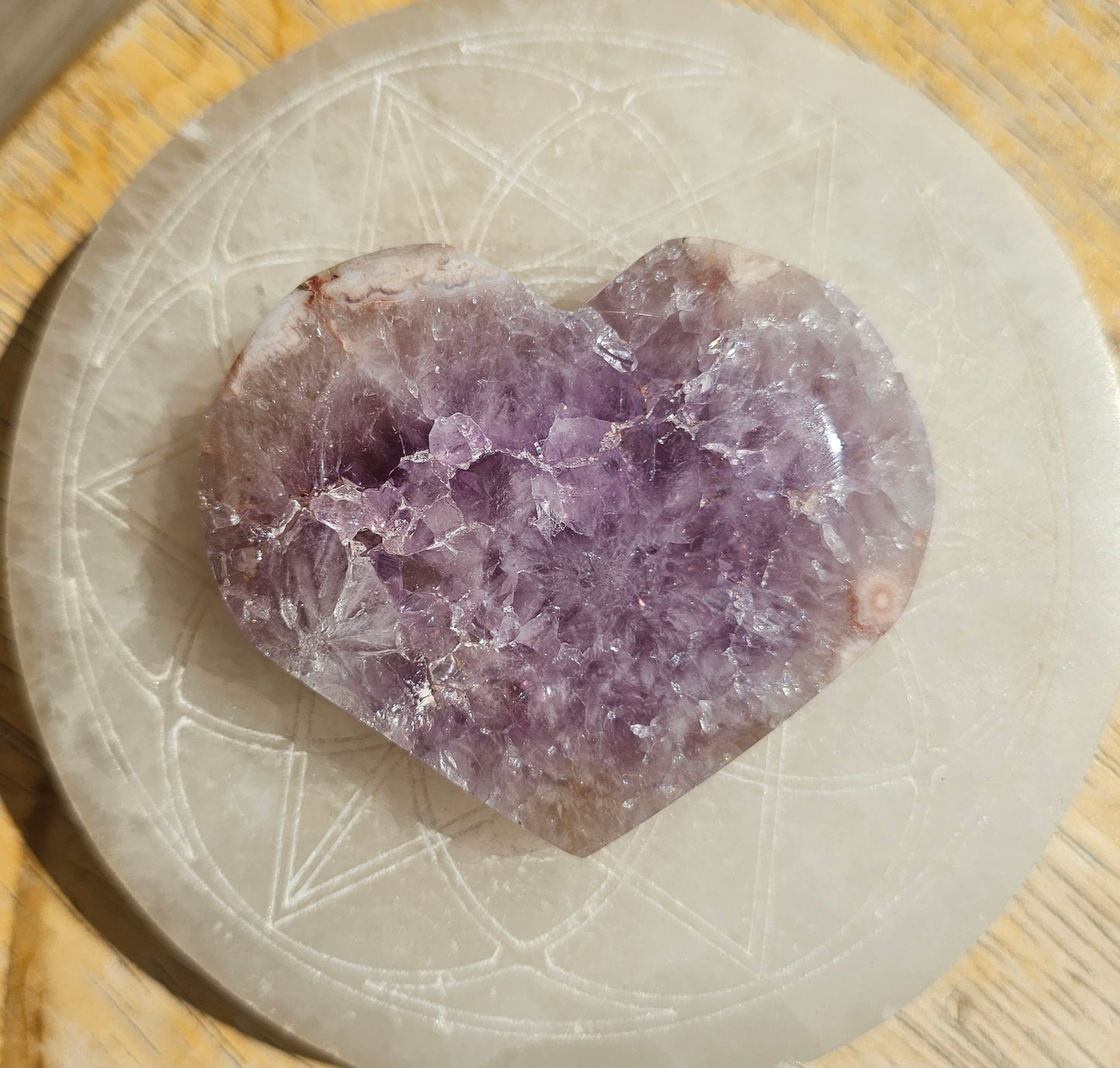 Amethyst-Flower Agate Heart #1