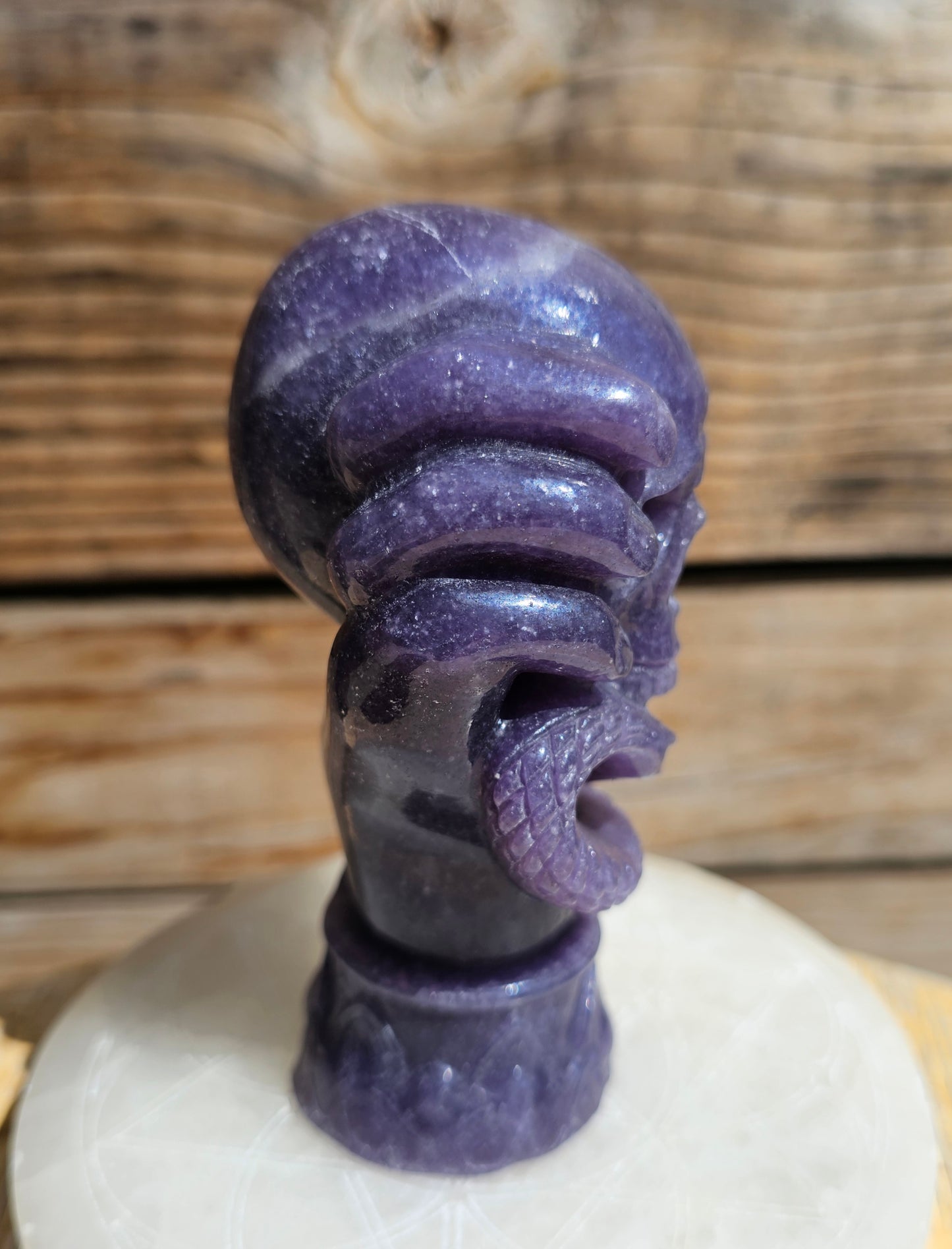 Large Lepidolite Skull Hand