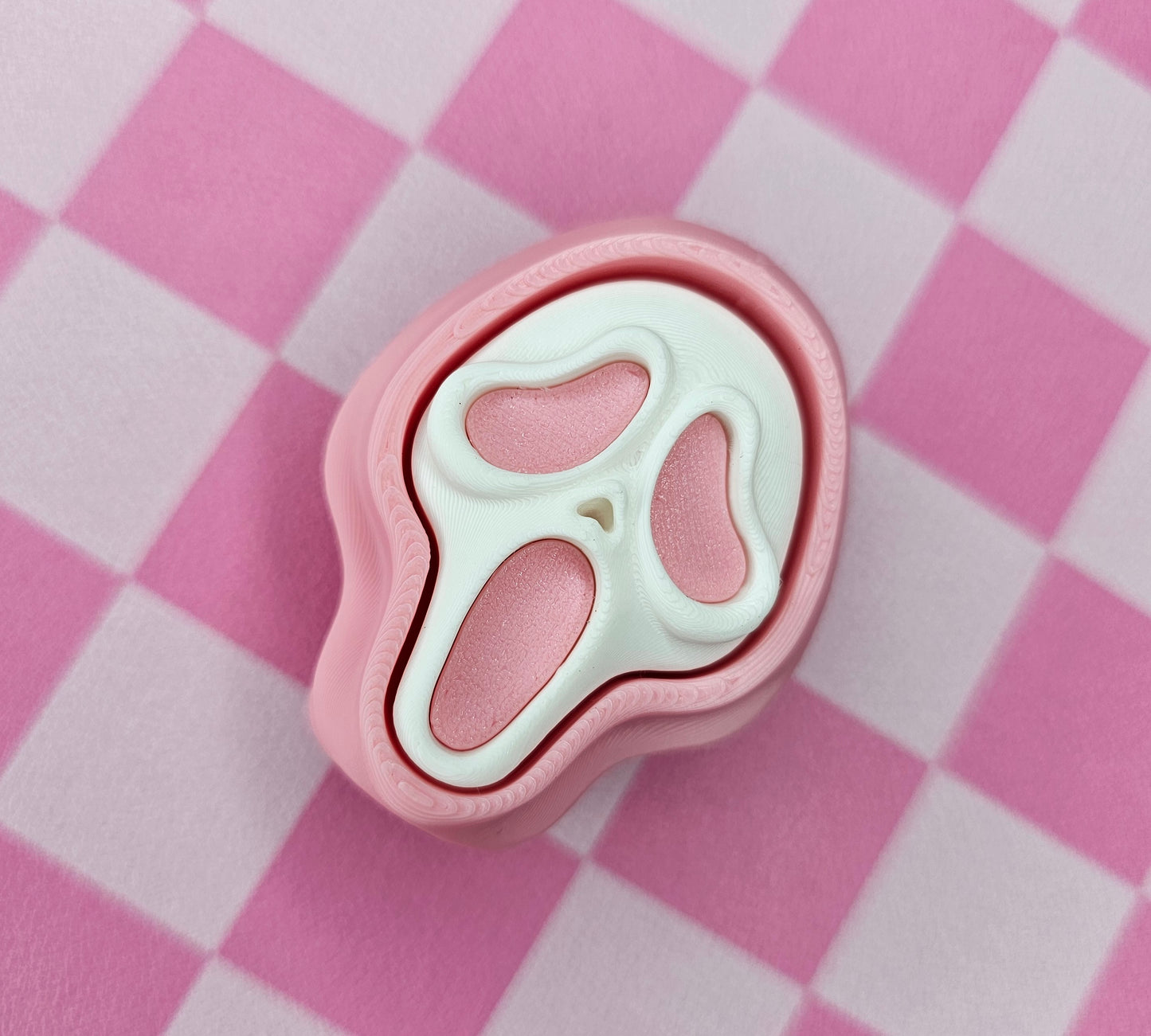 Spooky Face Fidget Clicker (Pink)