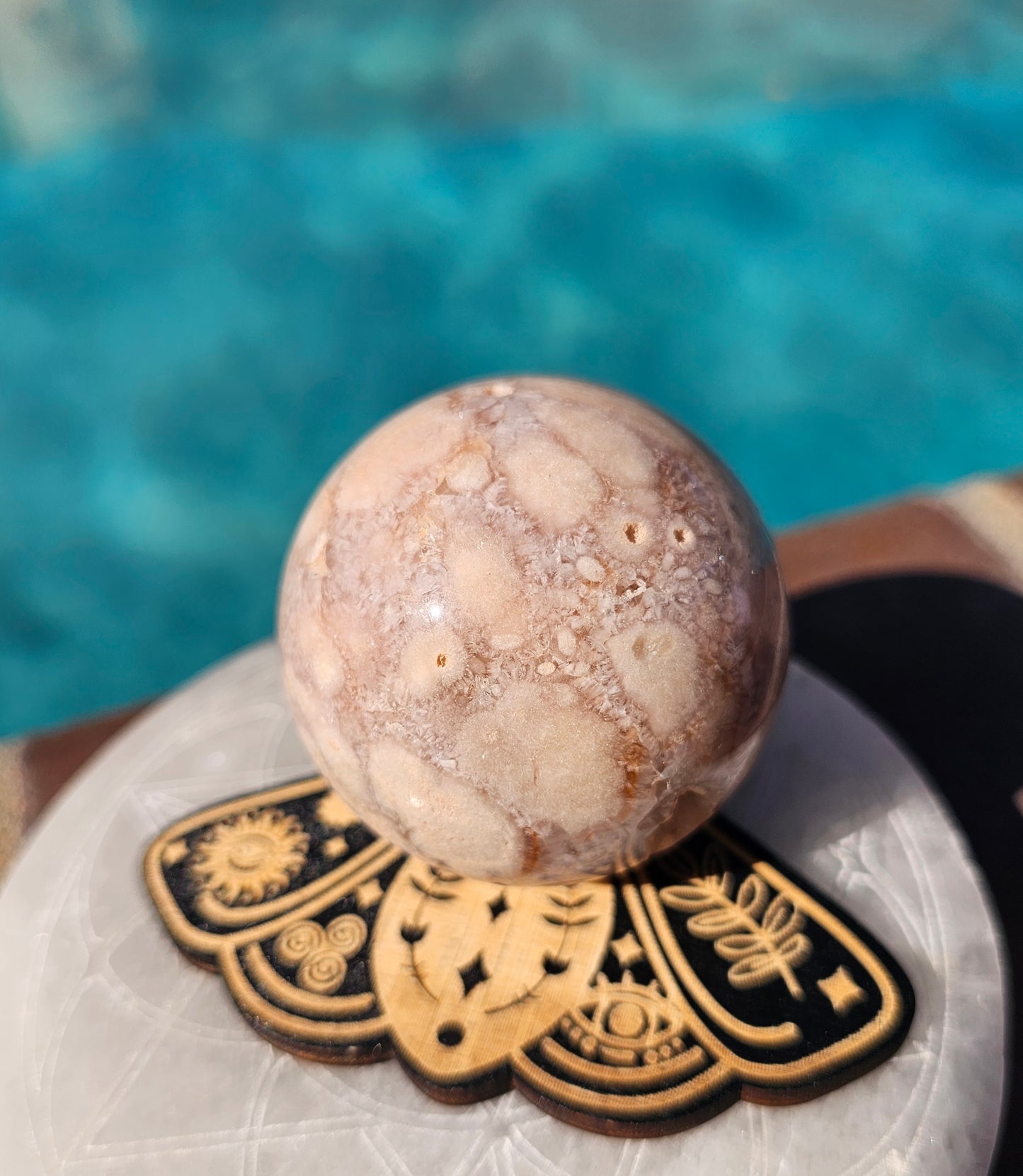 Pink Amethyst-Flower Agate Sphere