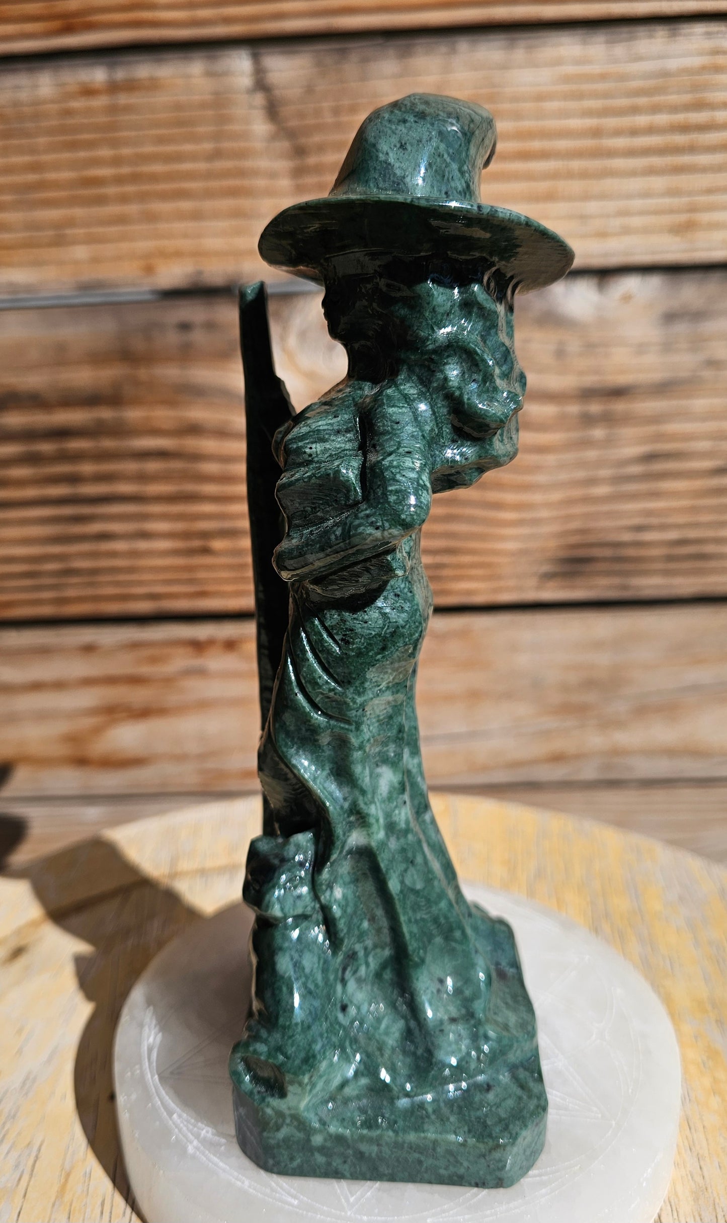 XL Polished Green Jade Witch