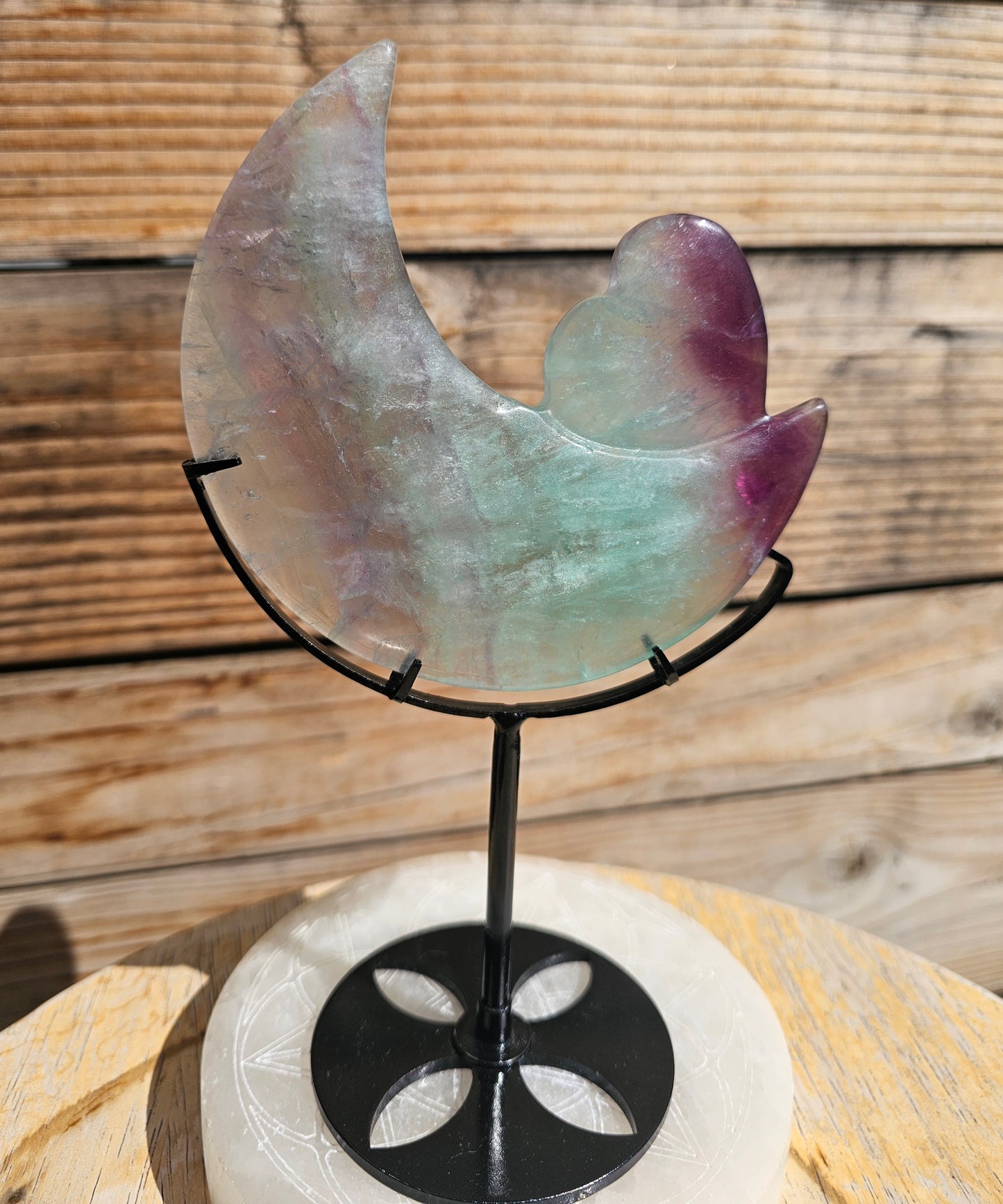 Watermelon Fluorite Moon #2
