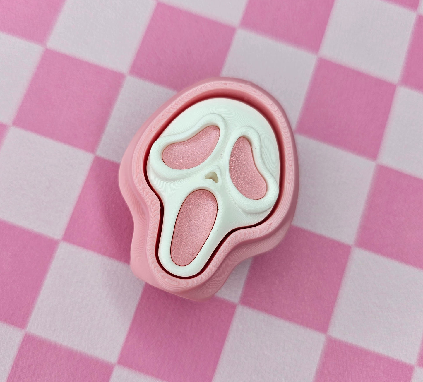 Spooky Face Fidget Clicker (Pink)