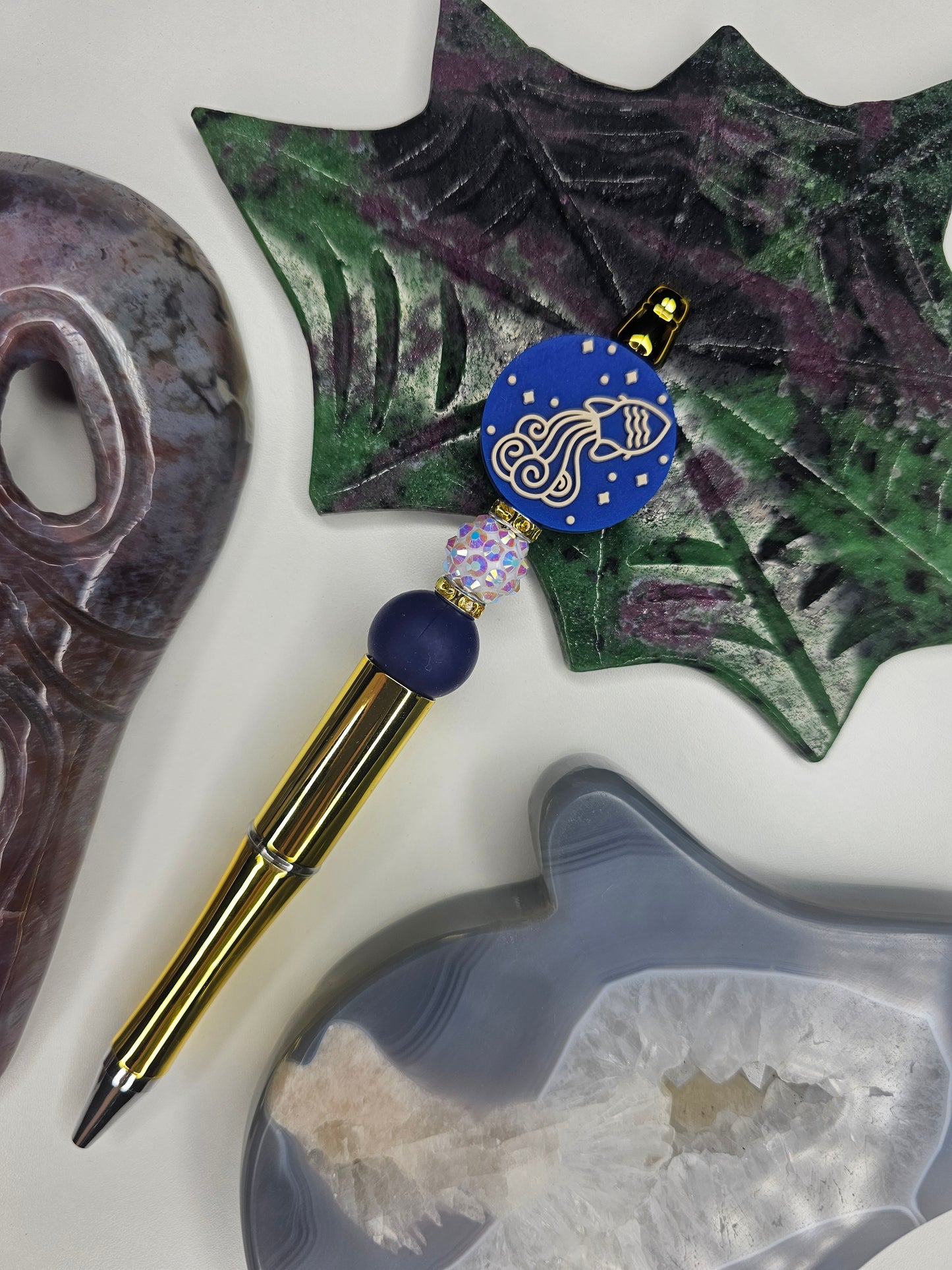 Aquarius Zodiac Beaded Pen