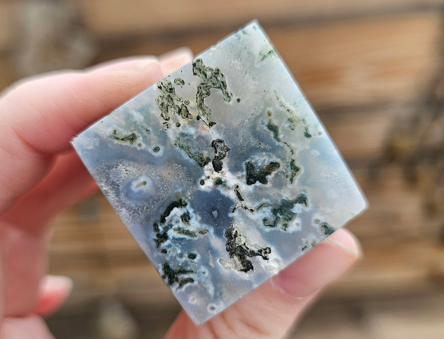 Moss Agate Cube *D
