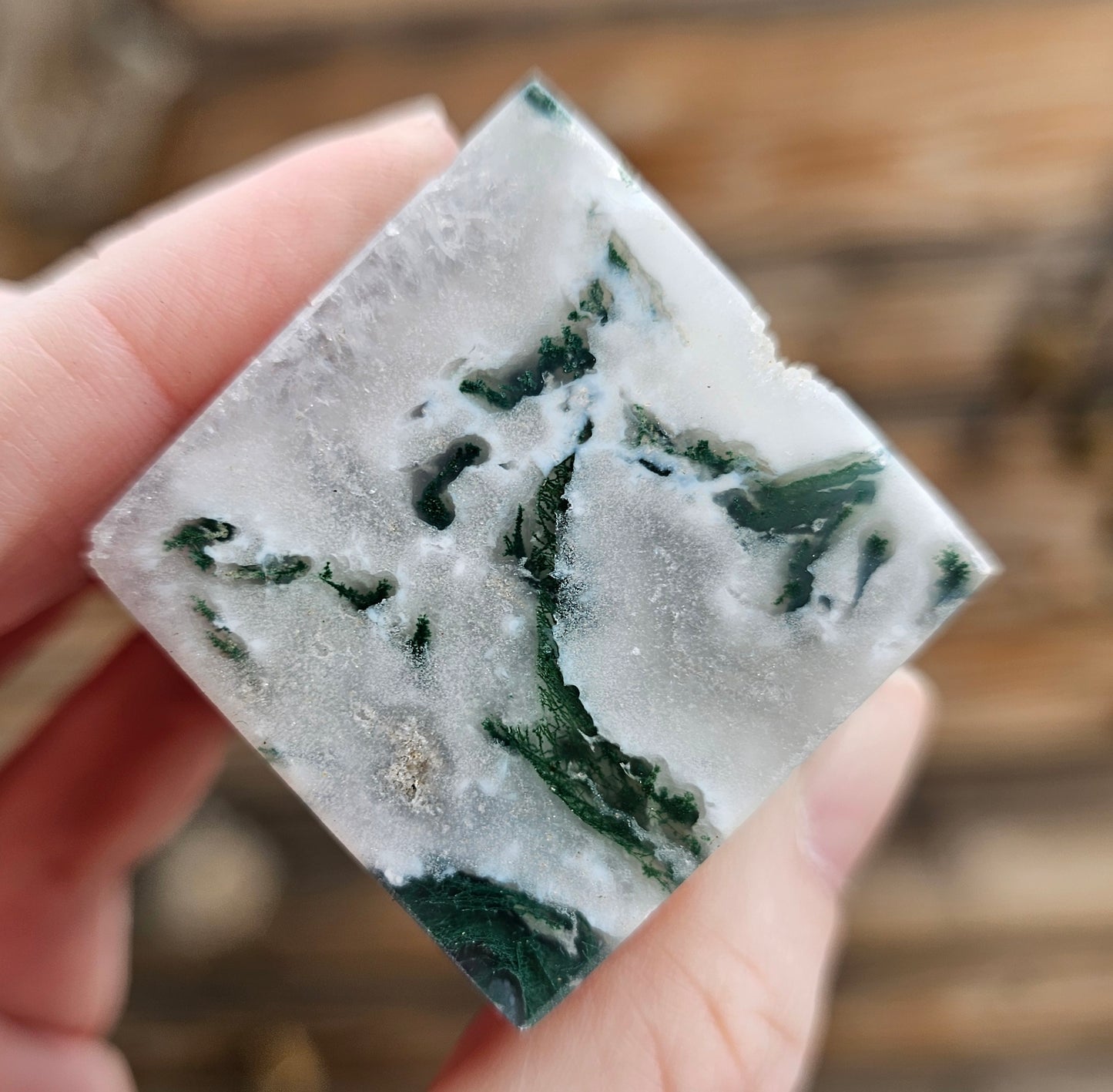 Druzy Moss Agate Cube *F