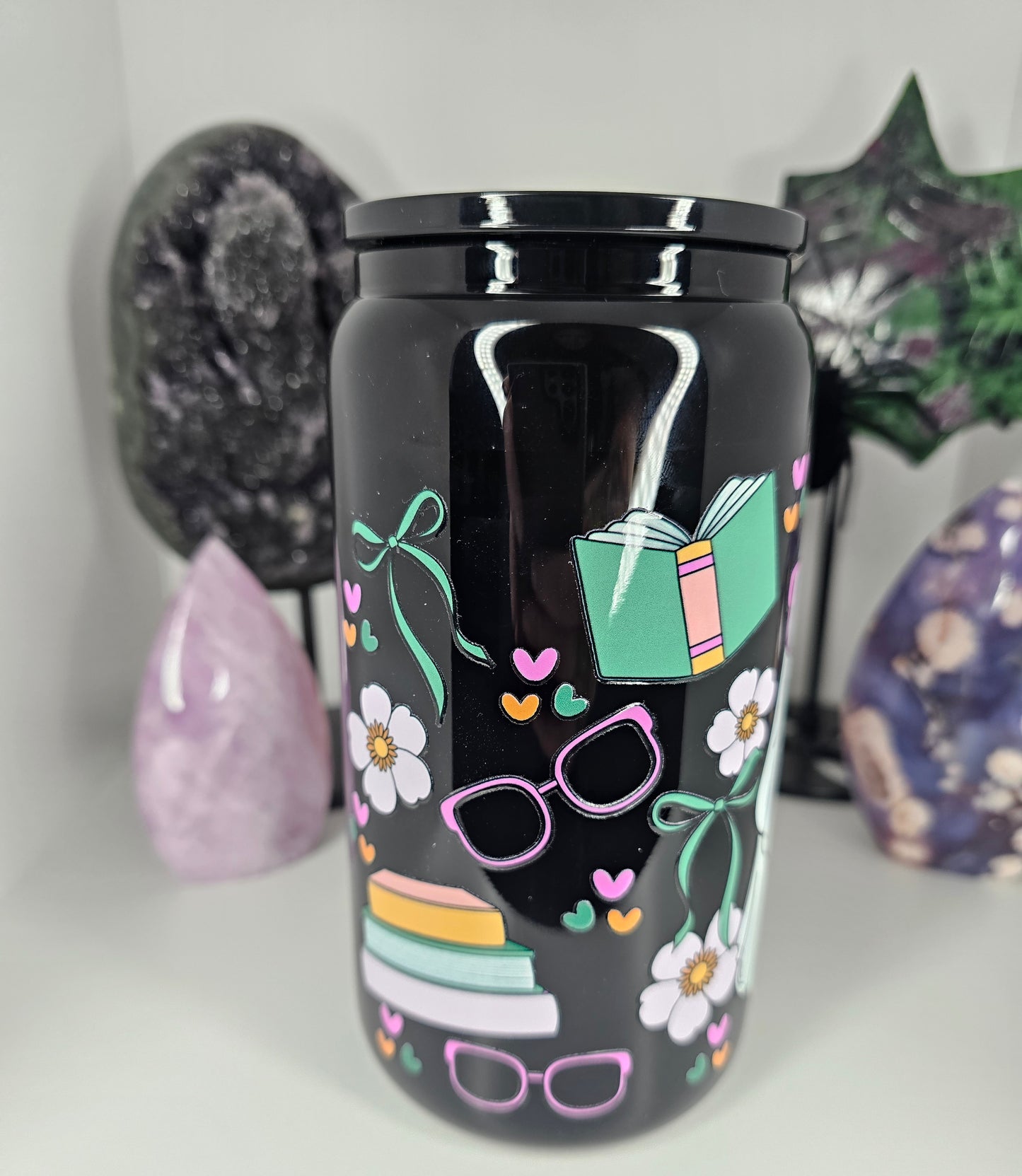 16oz Book Lover's Glass Cup