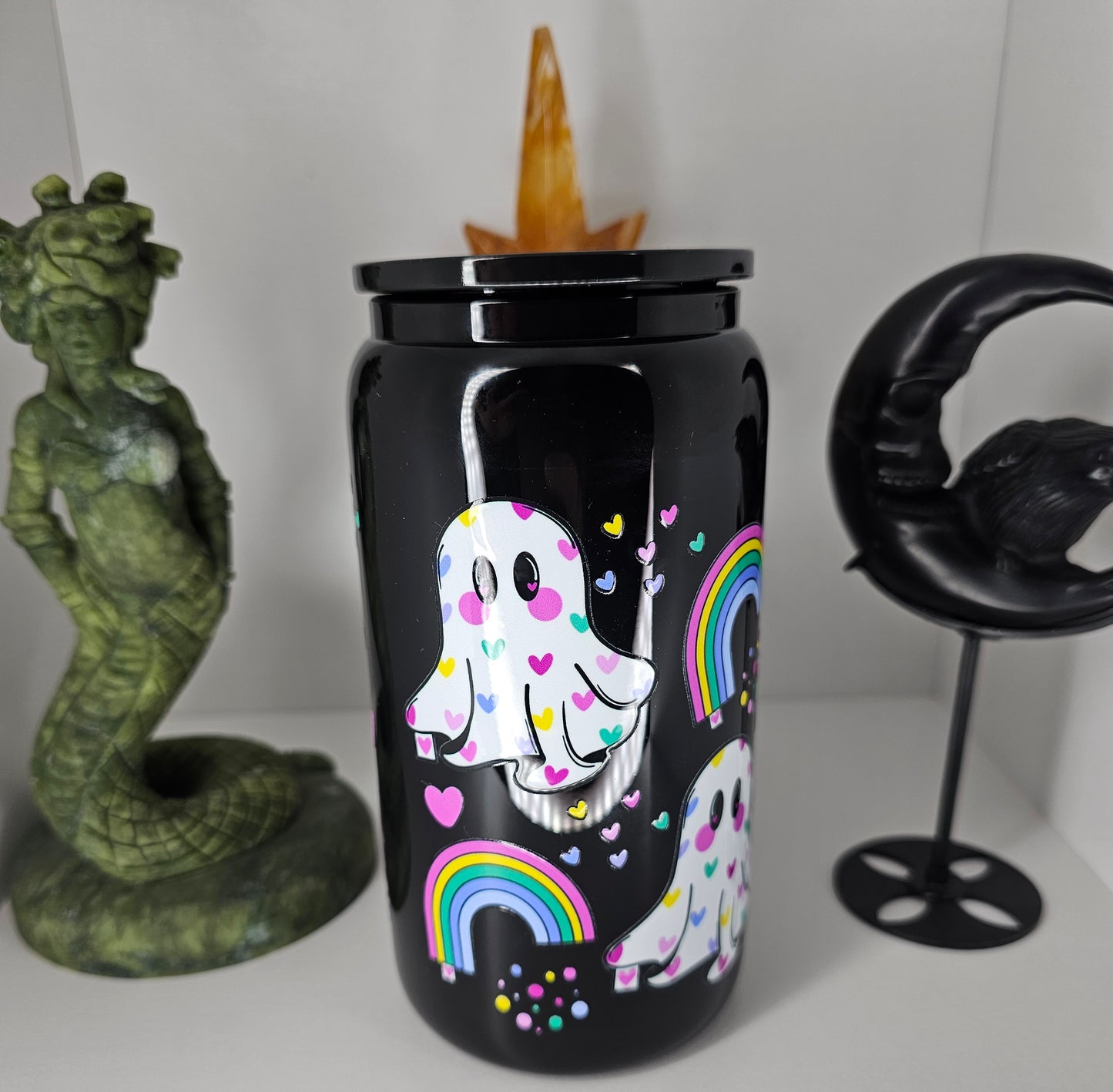 16oz Ghost & Rainbows Glass Cup