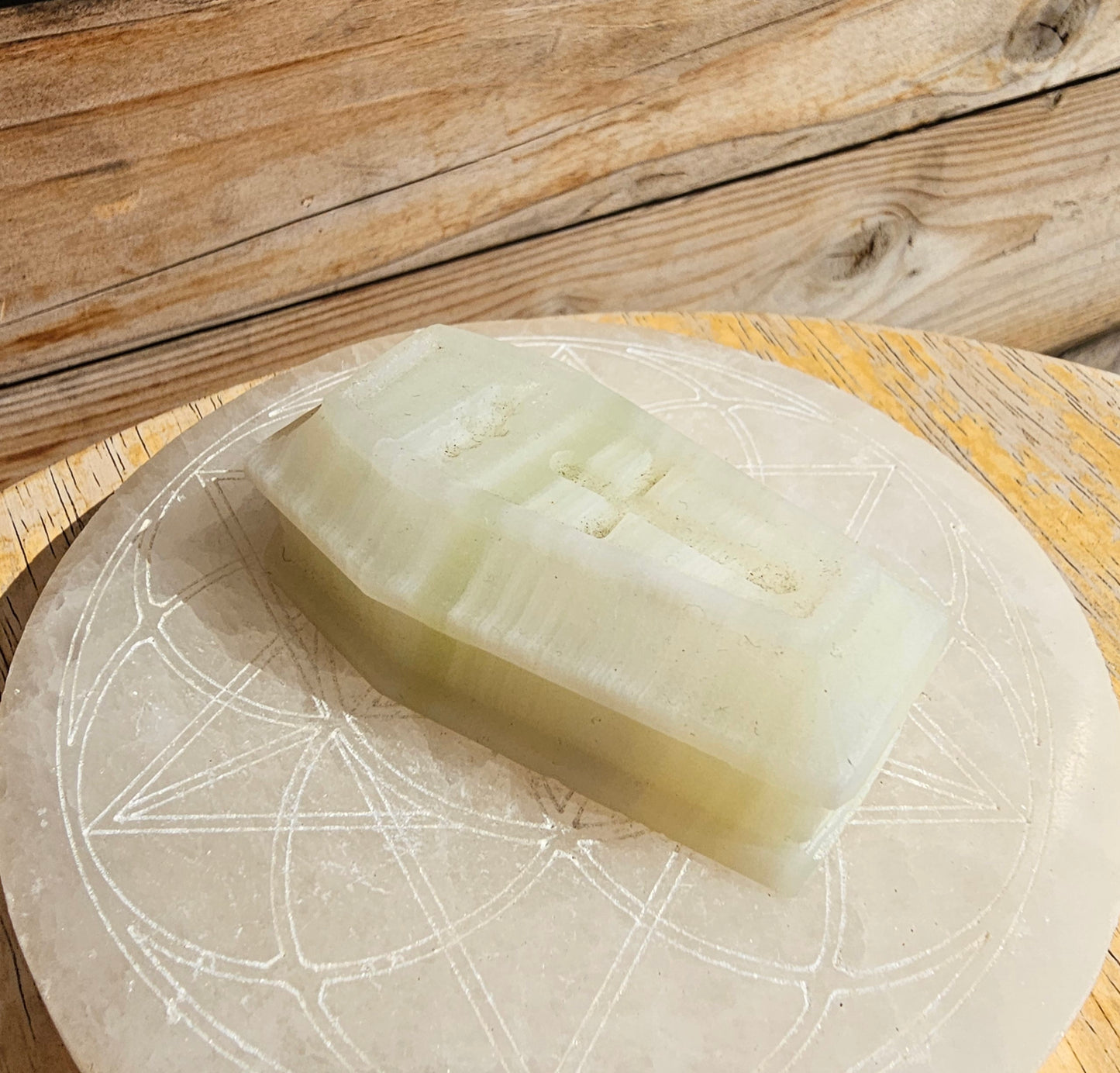 Pistachio Calcite Coffin