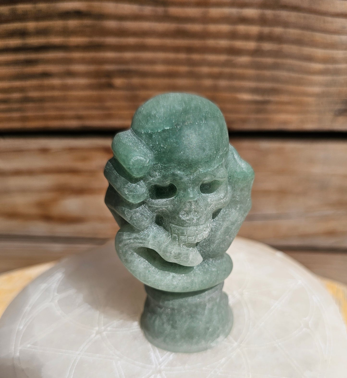 Green Aventurine Skull Hand