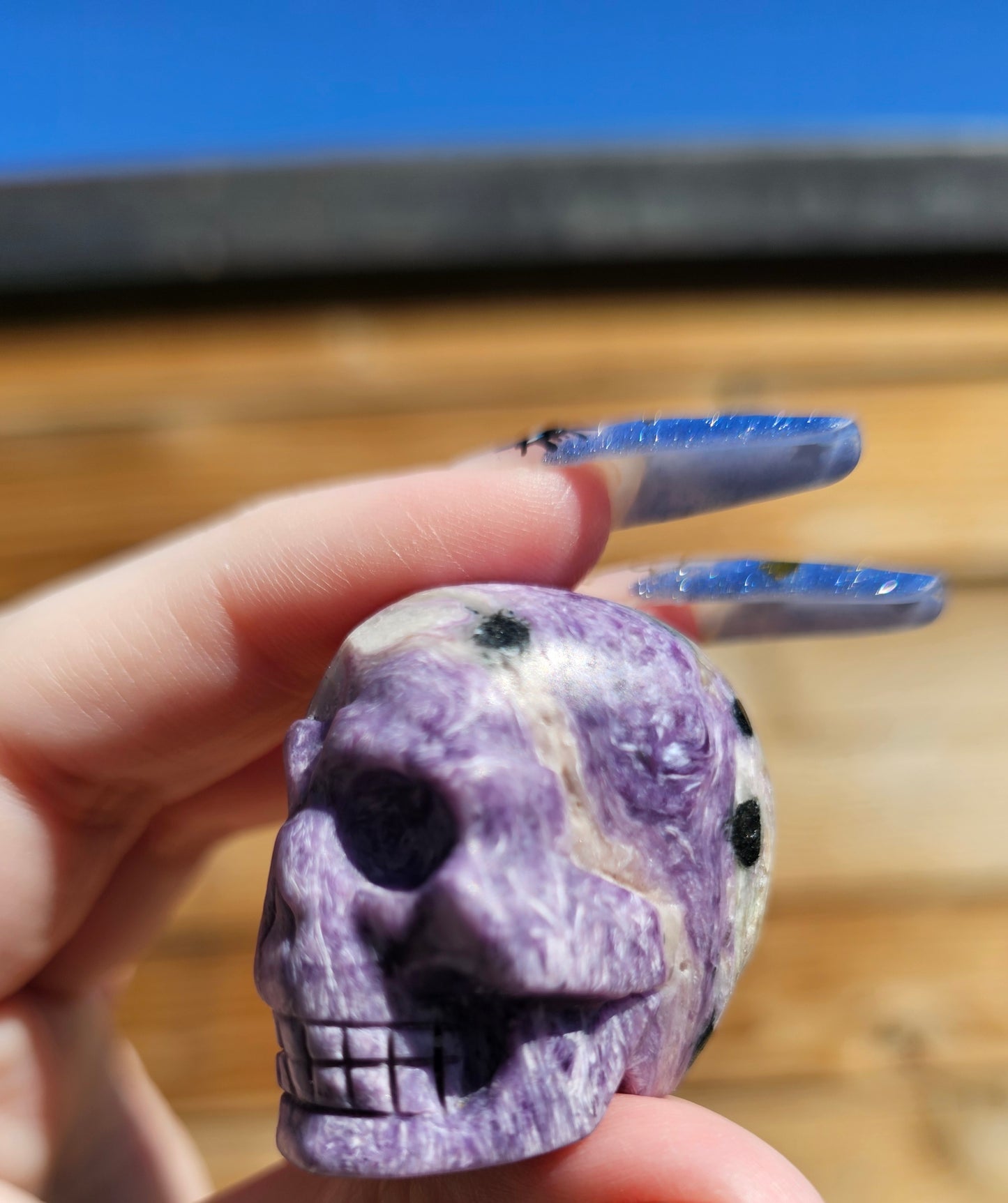 Charoite Skull
