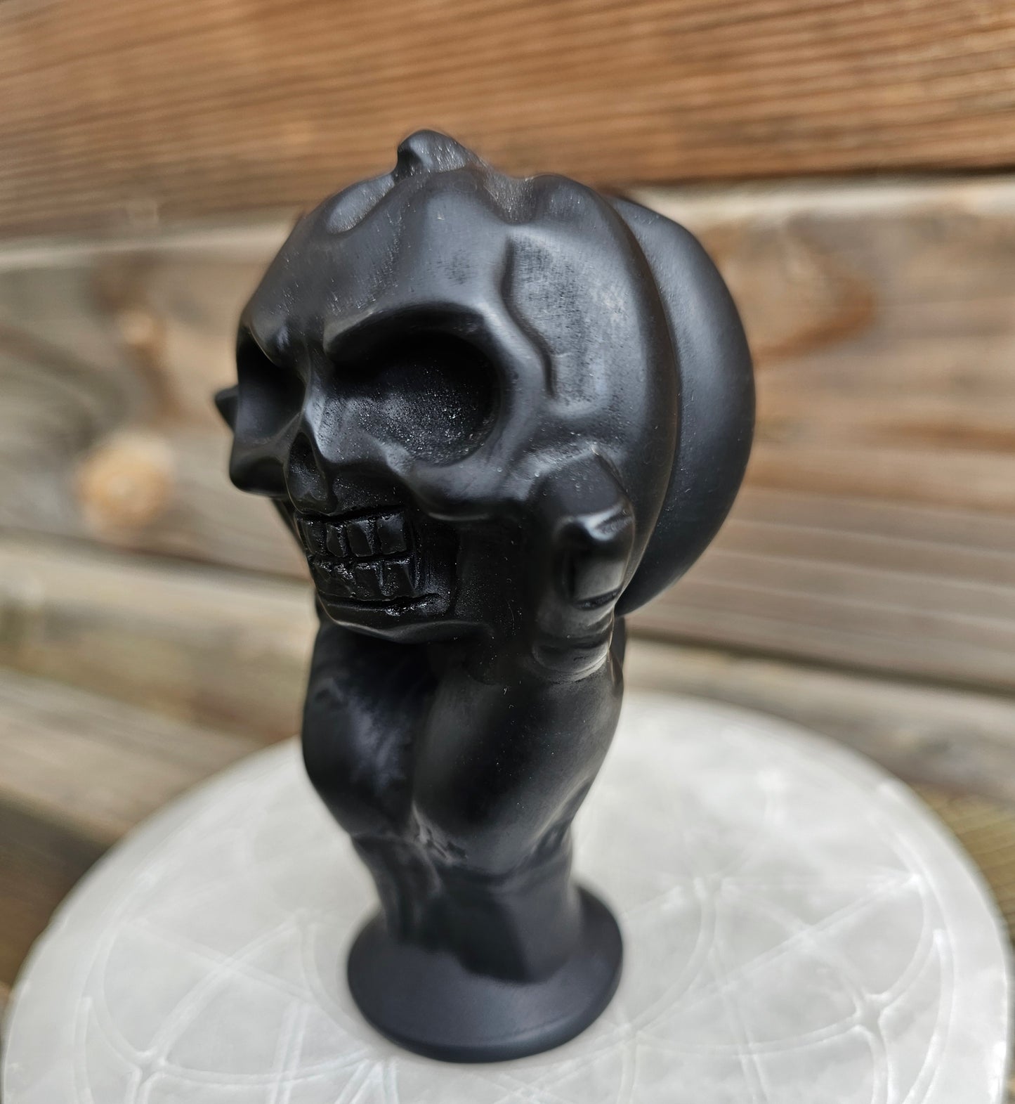 Black Obsidian Pumpkin Head
