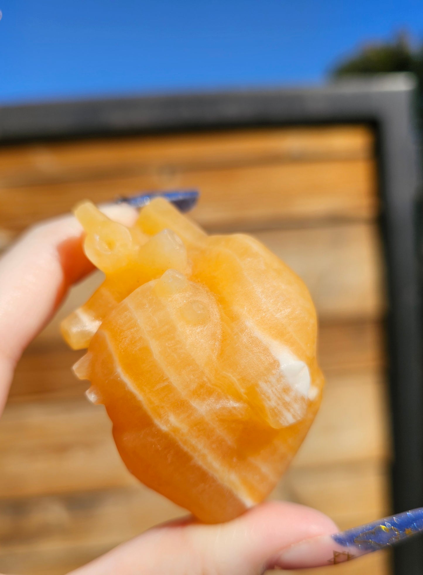 Orange Calcite Ghouls Heart