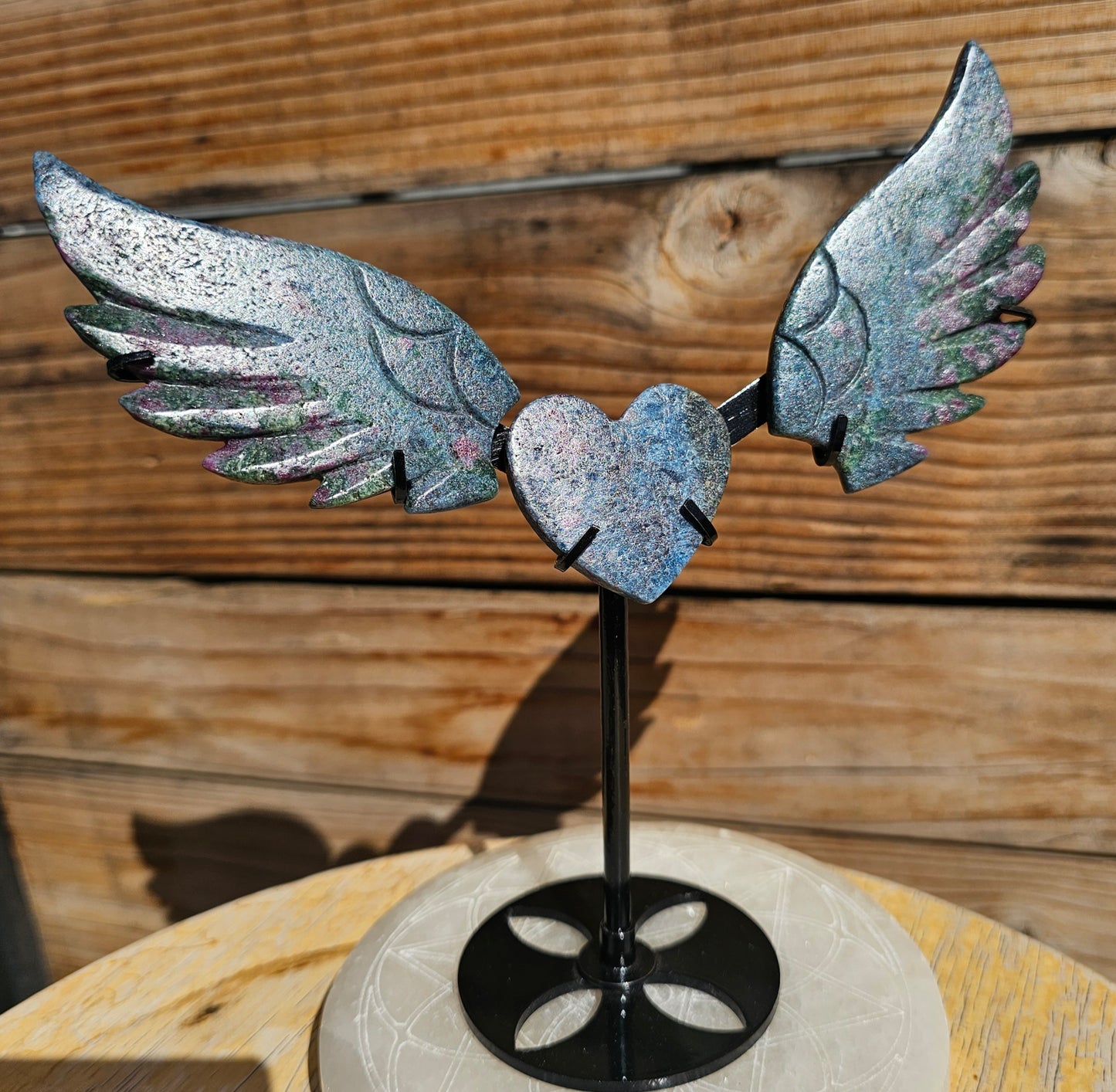 Ruby Kyanite Heart Wings