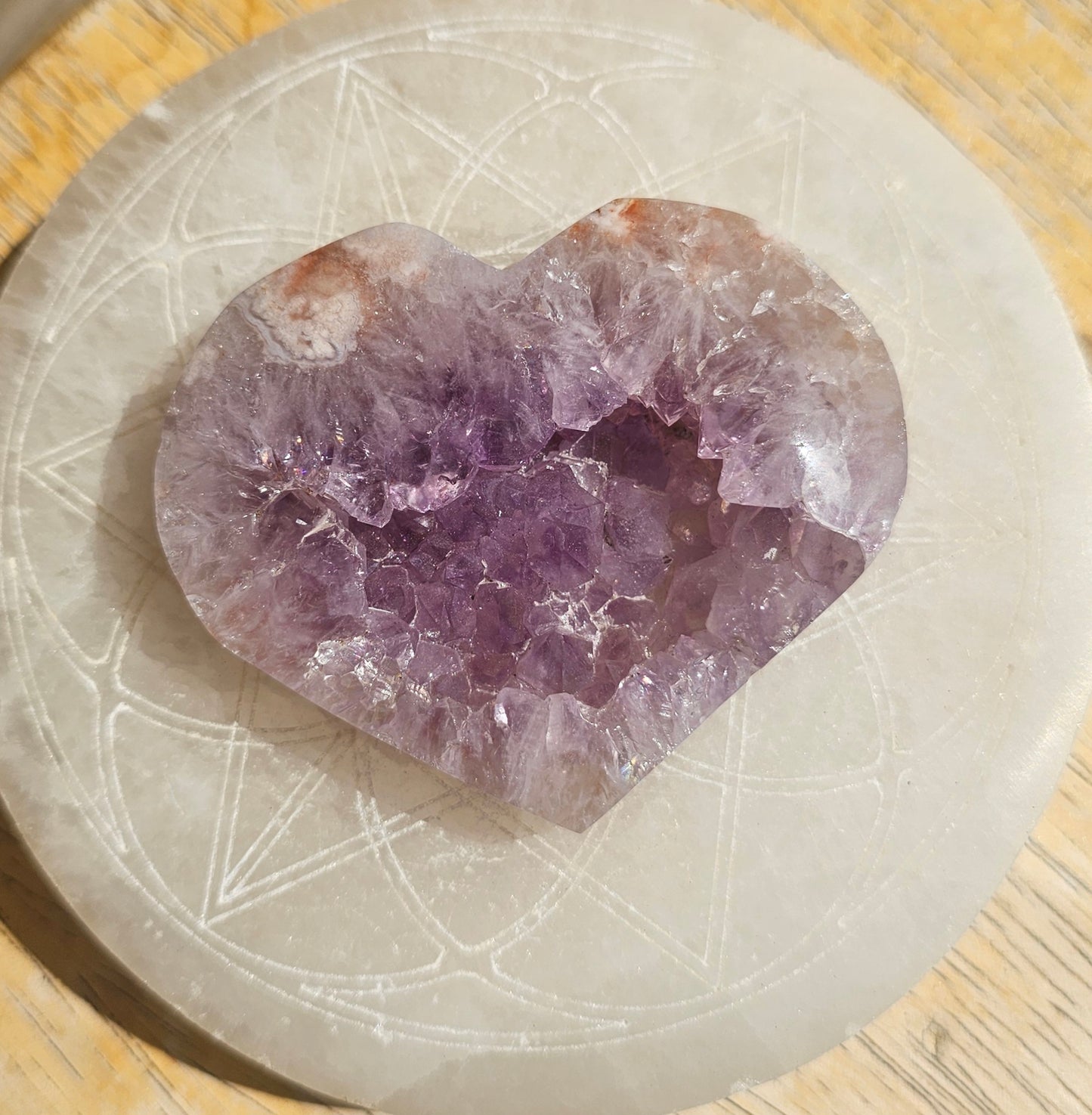 Amethyst-Flower Agate Heart #1