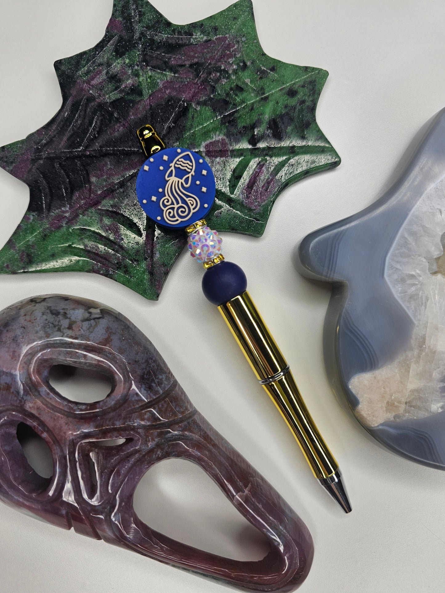 Aquarius Zodiac Beaded Pen