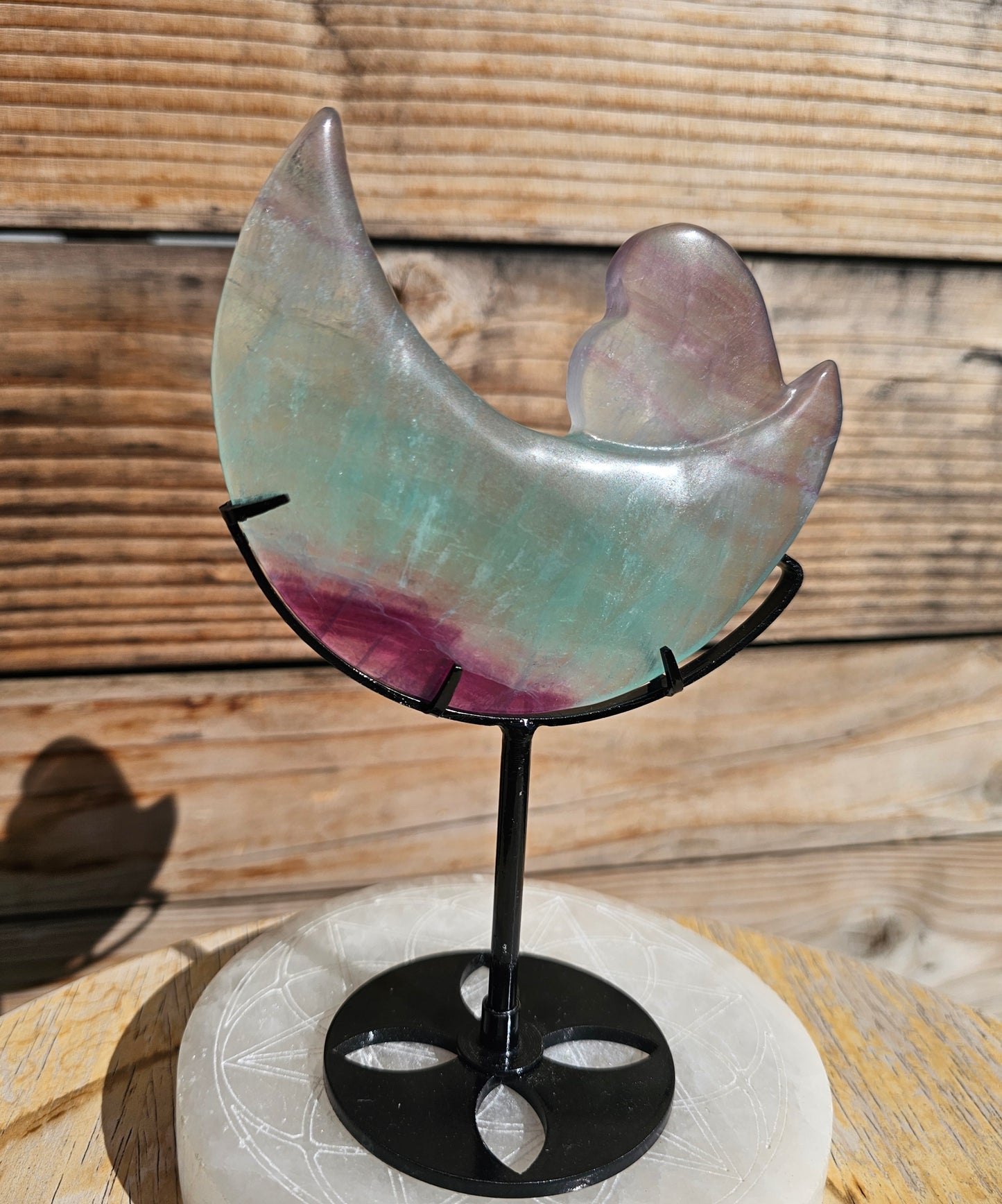 Watermelon Fluorite Moon