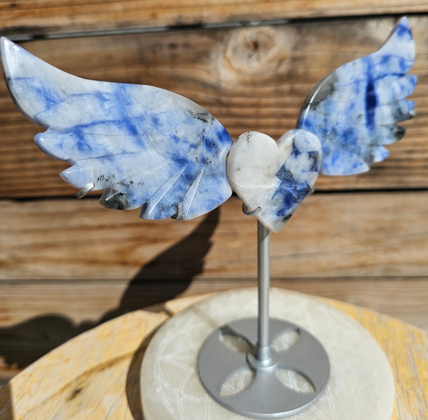 Blue Aventurine Heart Wings