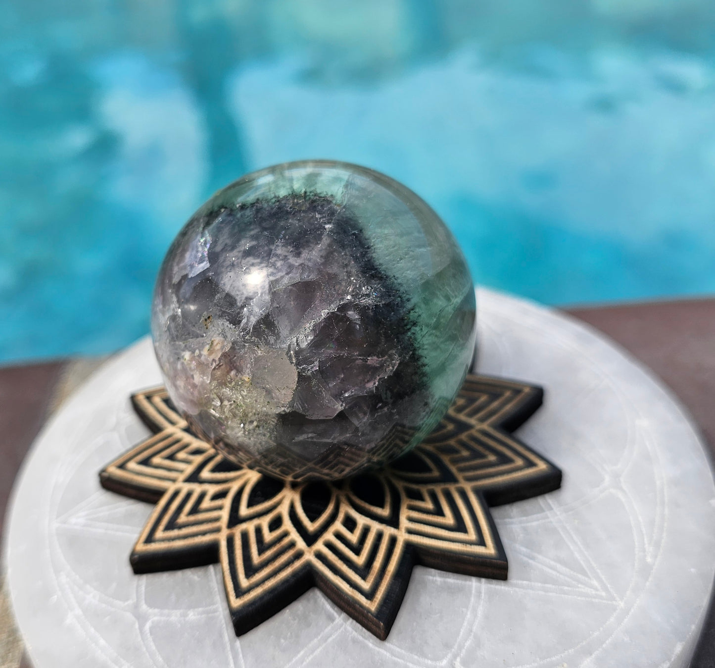 Rainbow Fluorite Sphere