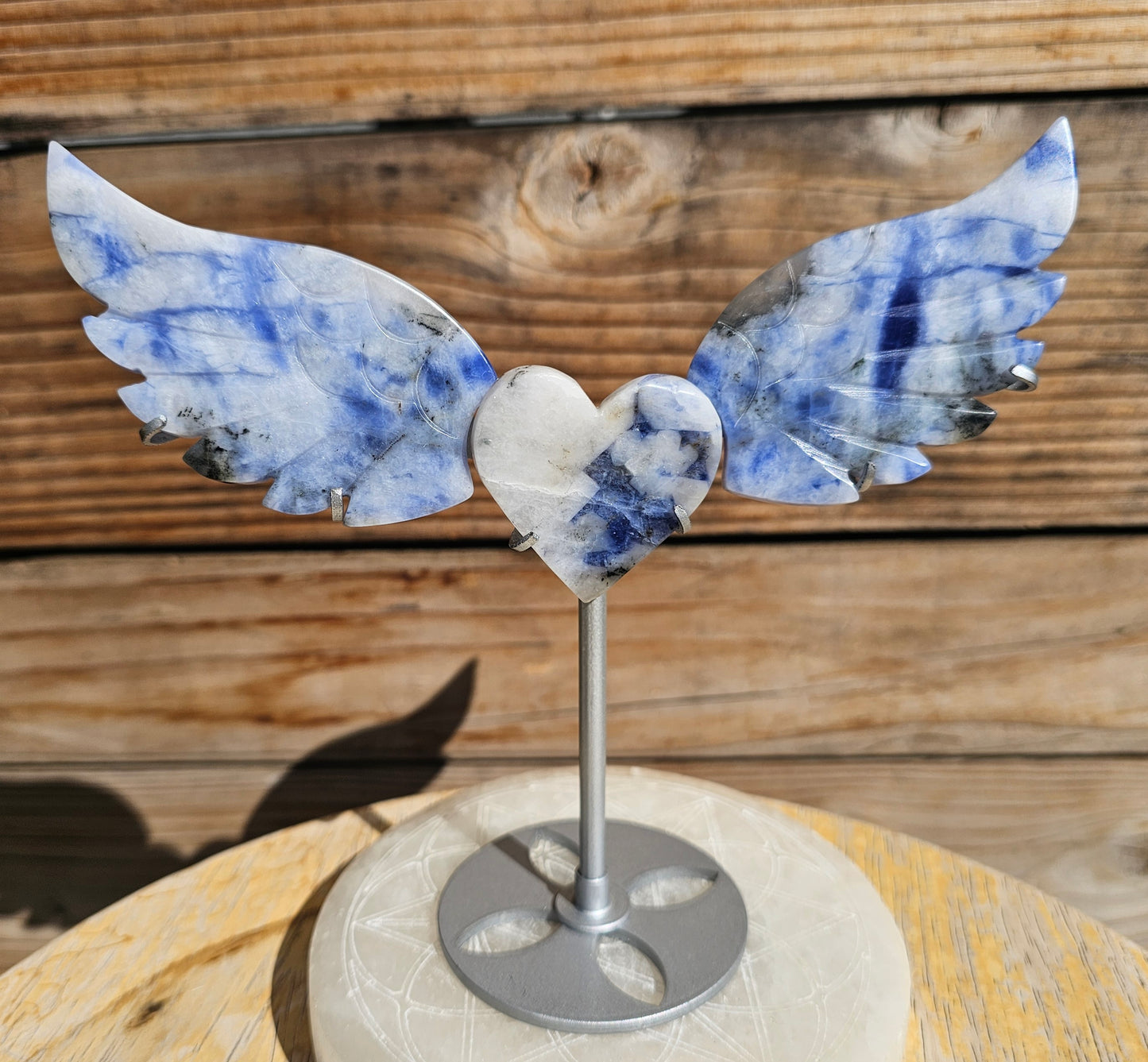 Blue Aventurine Heart Wings