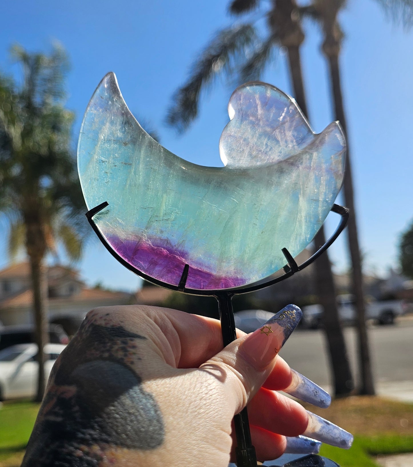 Watermelon Fluorite Moon