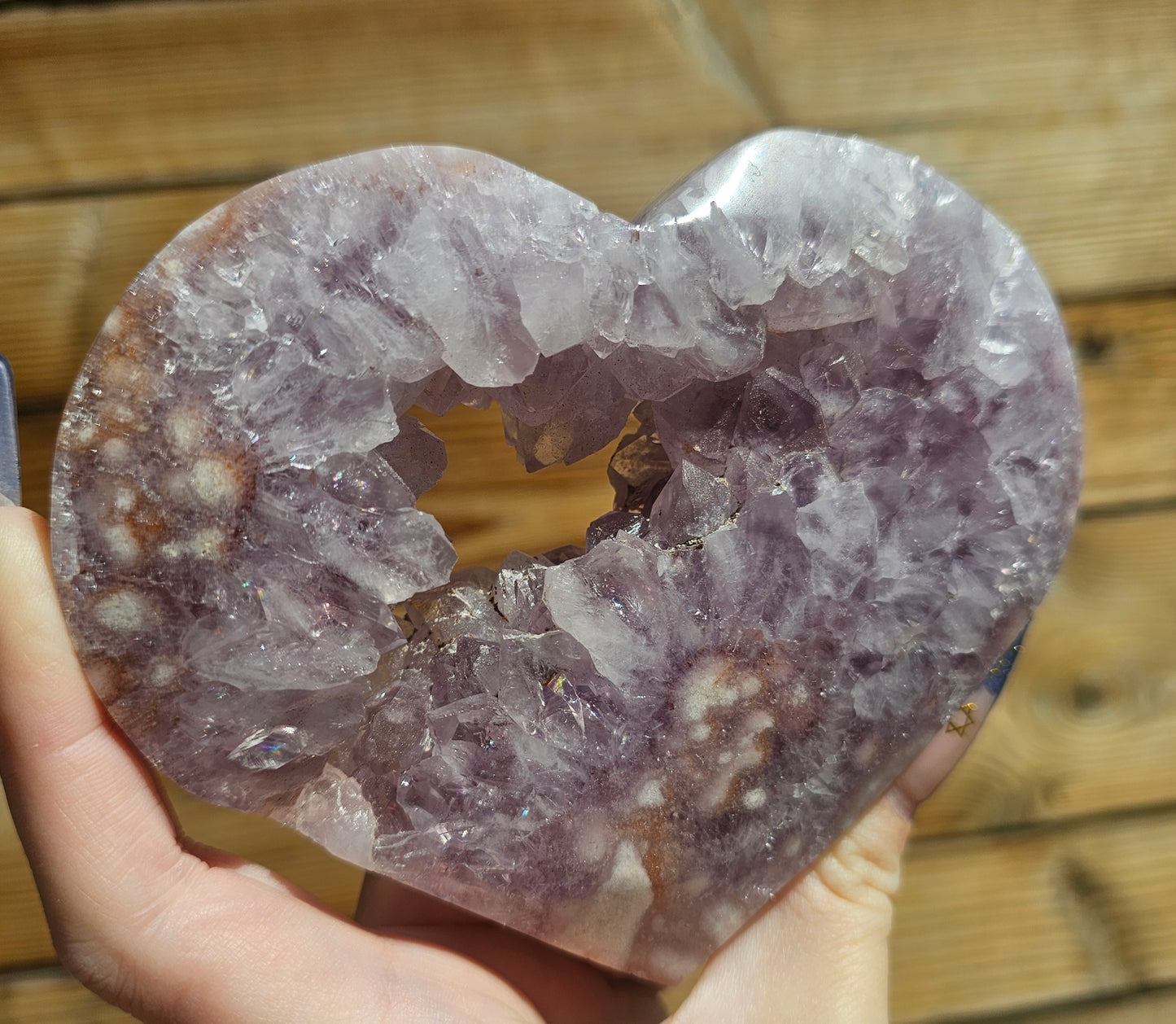Amethyst Flower Agate Heart #5