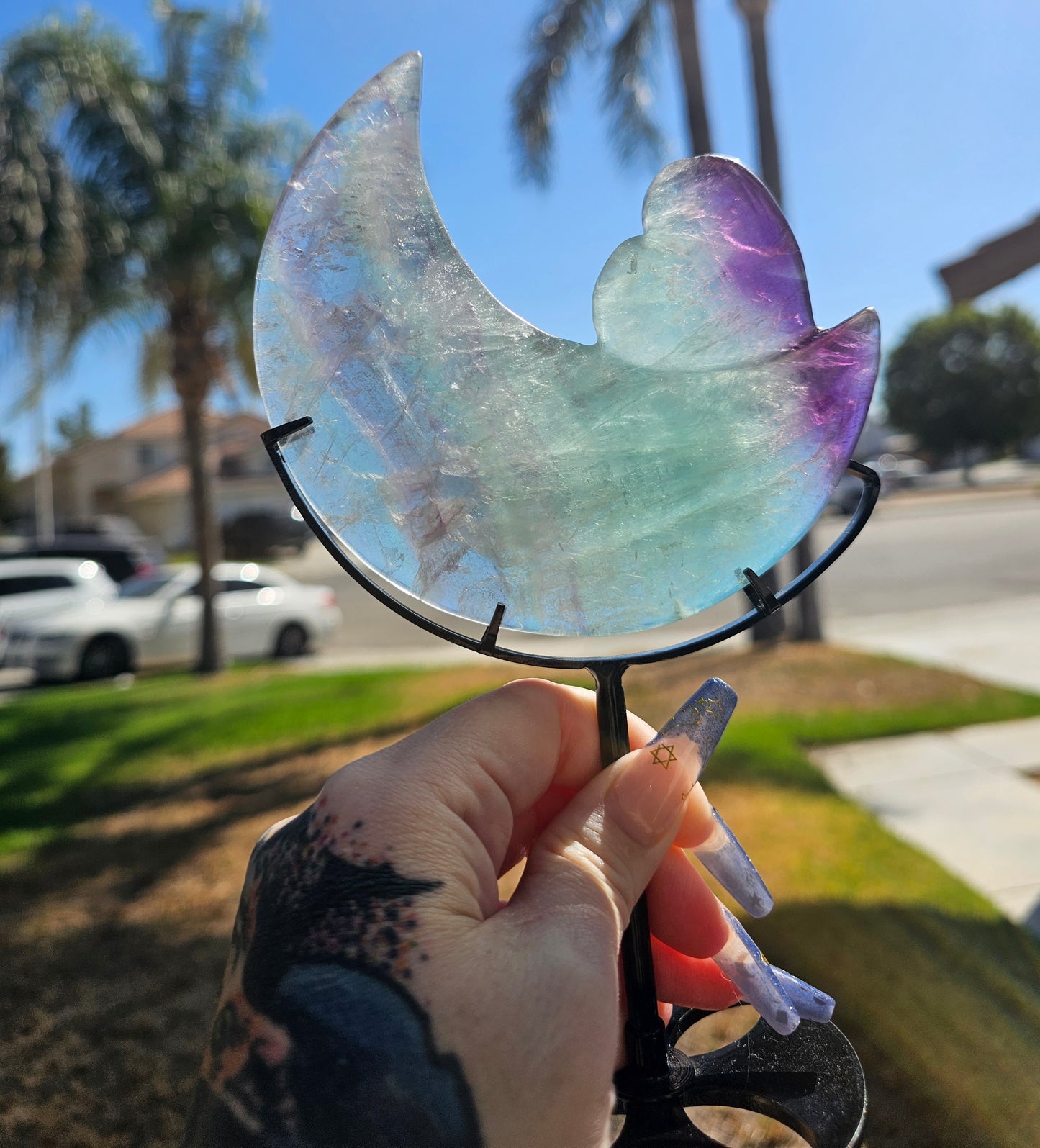 Watermelon Fluorite Moon #2