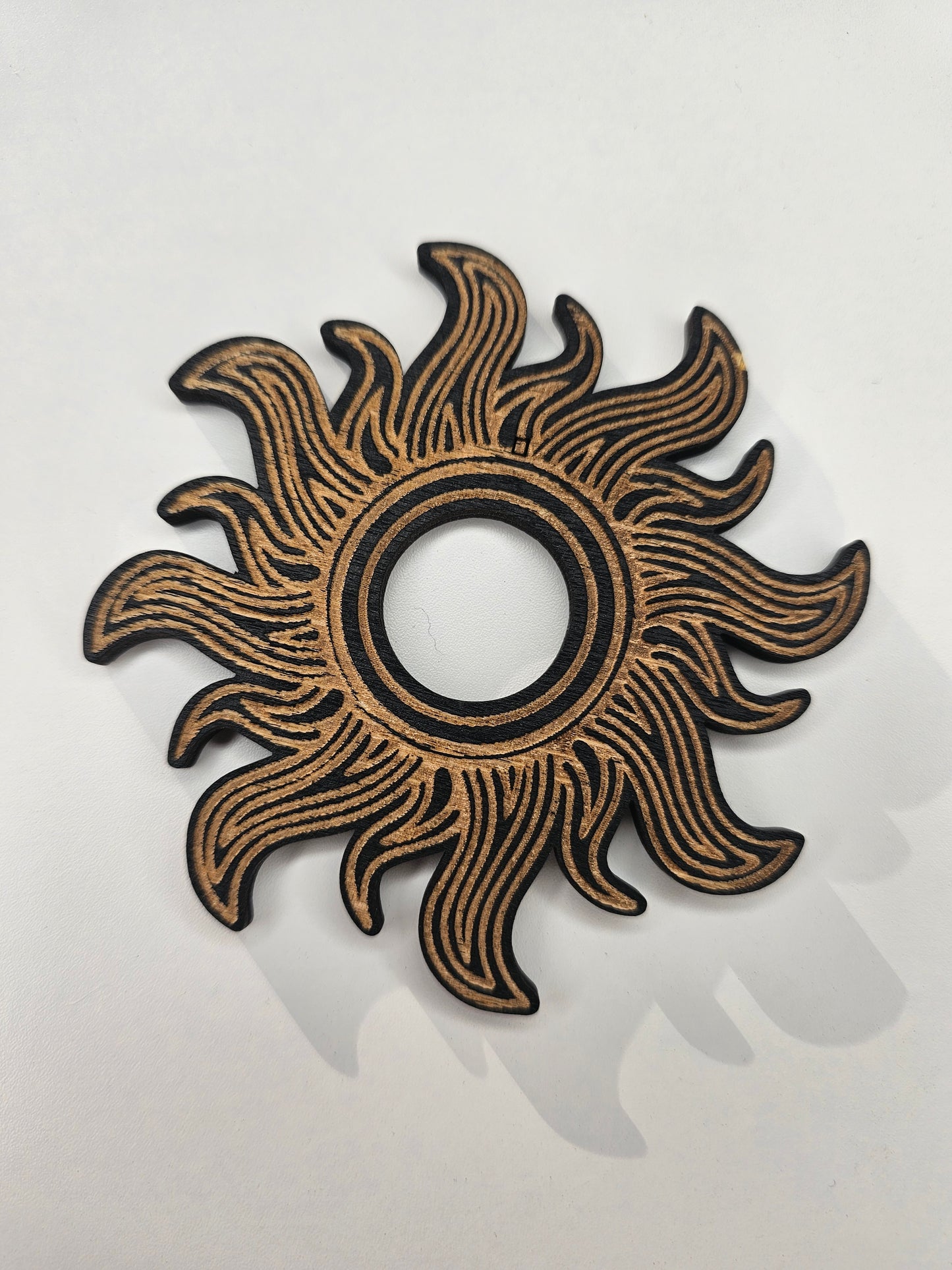 Decorated Wooden Sphere Holder
