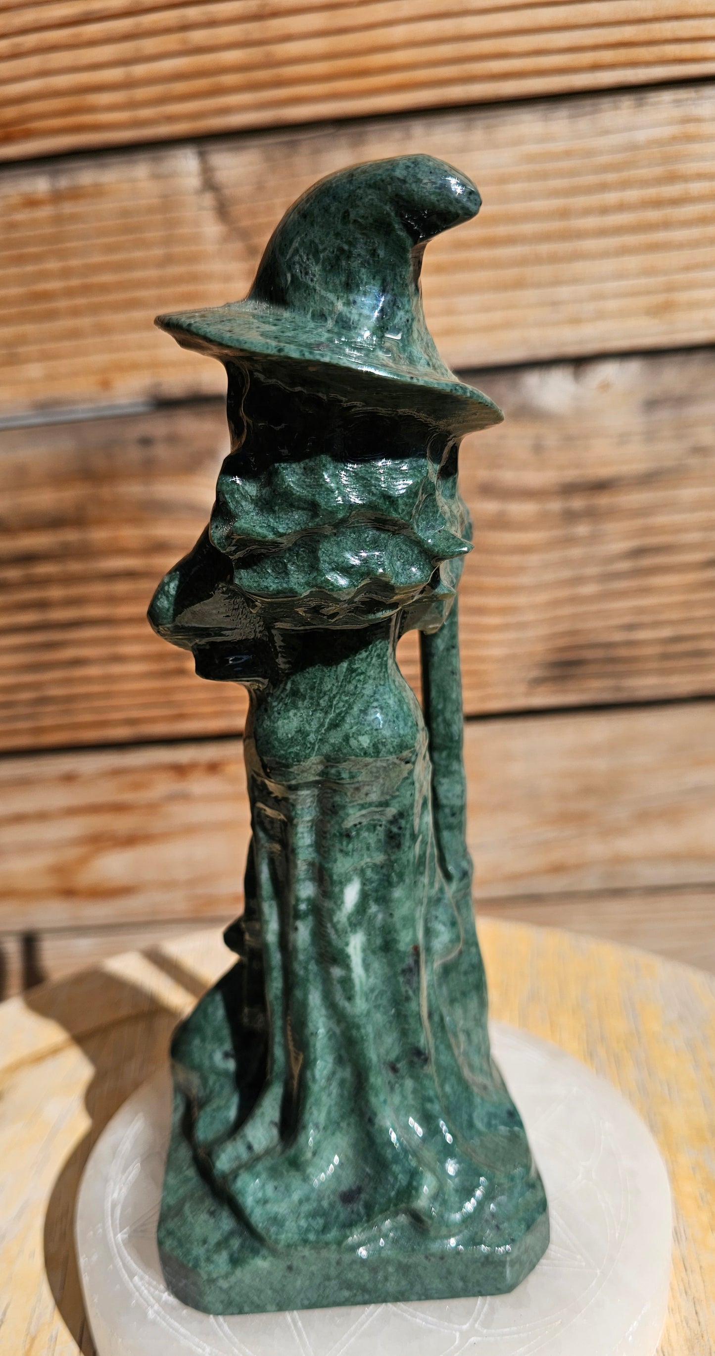 XL Polished Green Jade Witch