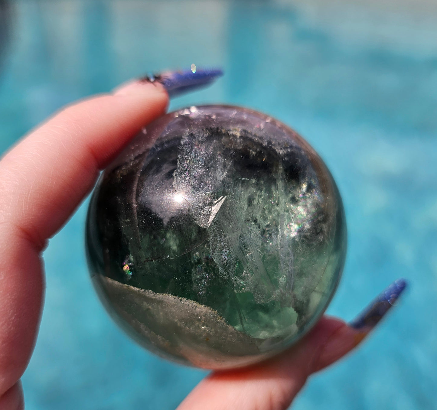 Rainbow Fluorite Sphere
