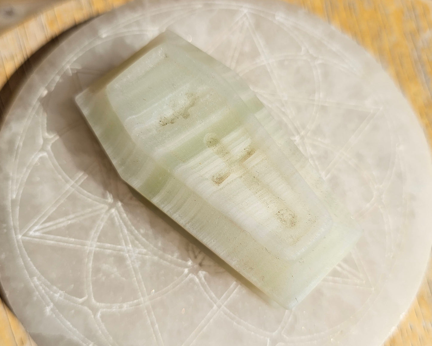 Pistachio Calcite Coffin