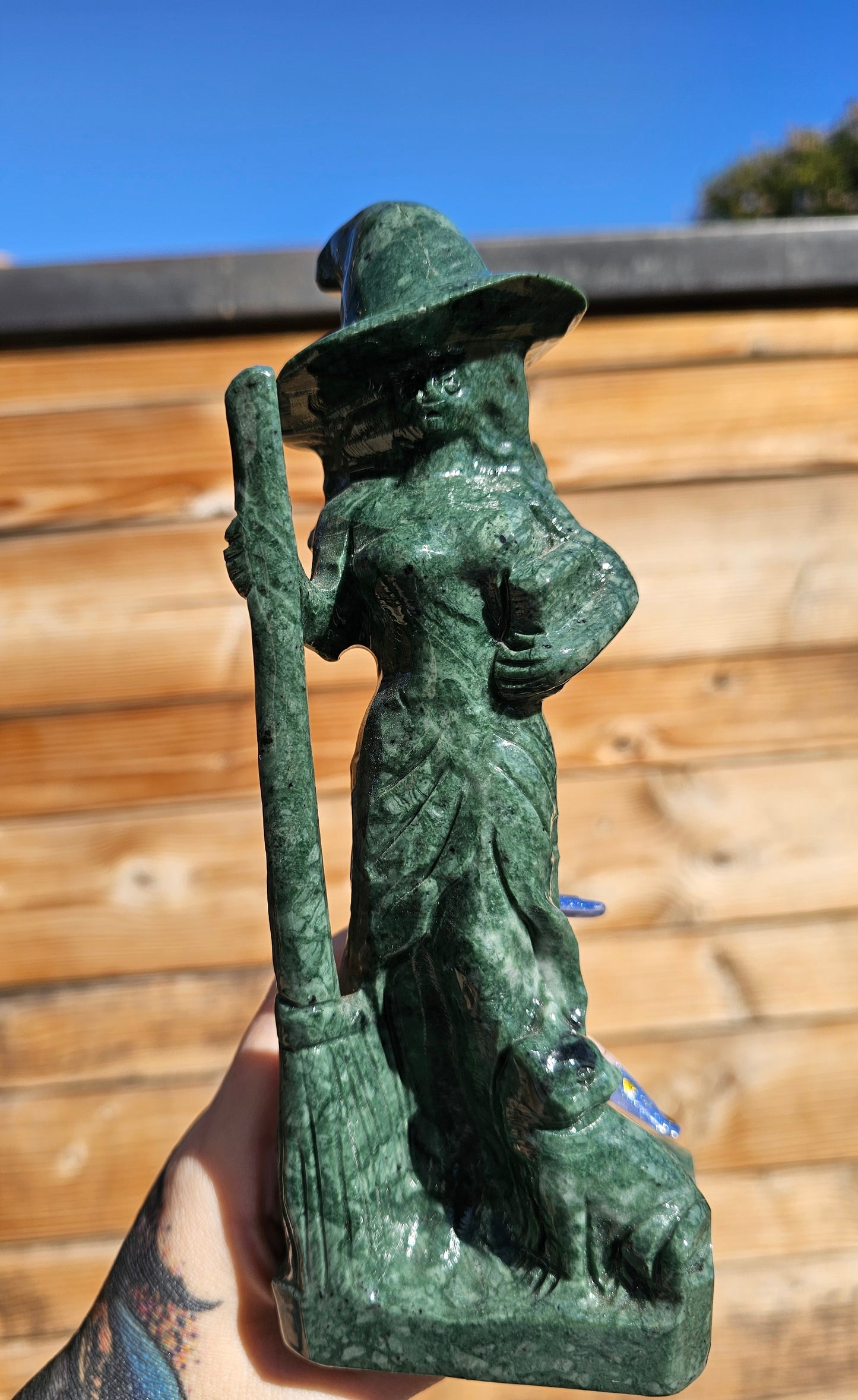 XL Polished Green Jade Witch