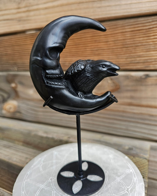 Black Obsidian Raven Moon
