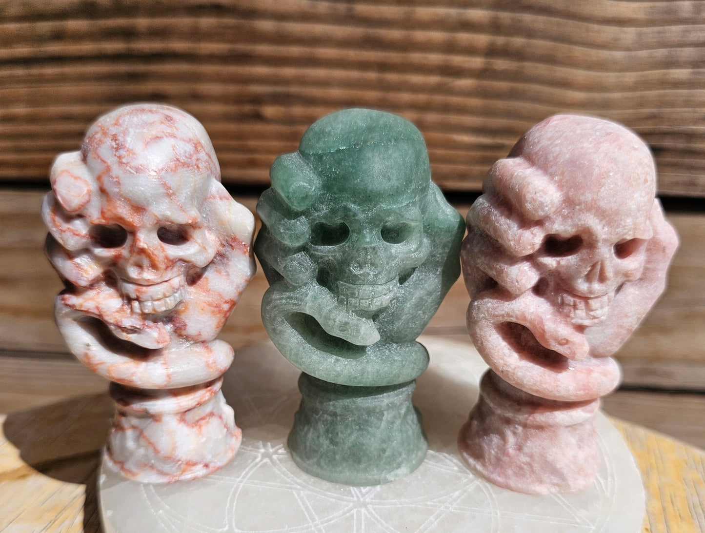 Red Vein Jasper Skull Hand