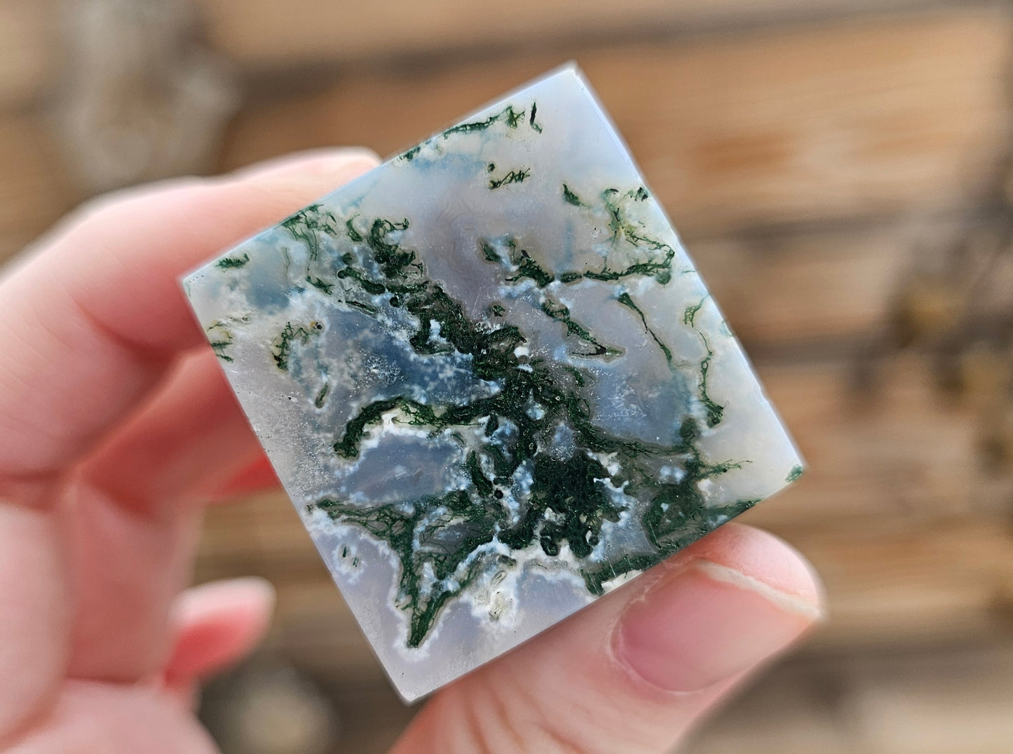 Moss Agate Cube *D