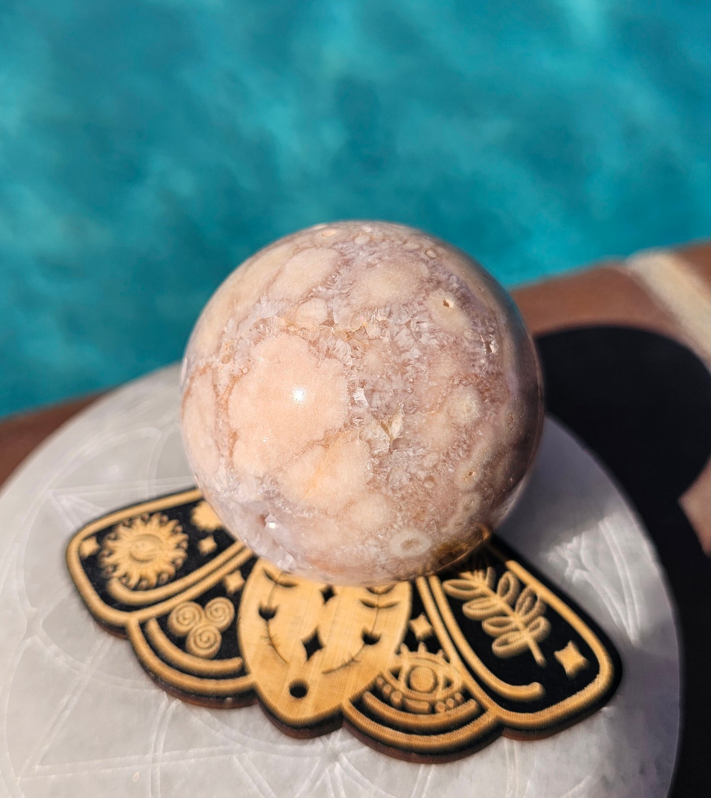 Pink Amethyst-Flower Agate Sphere