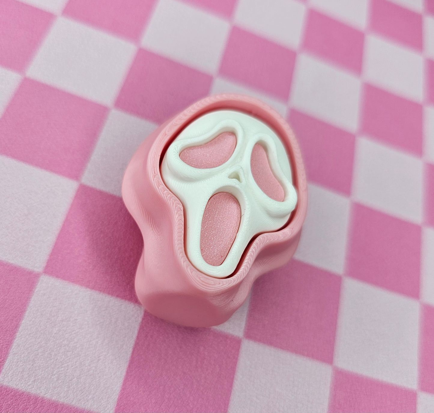 Spooky Face Fidget Clicker (Pink)
