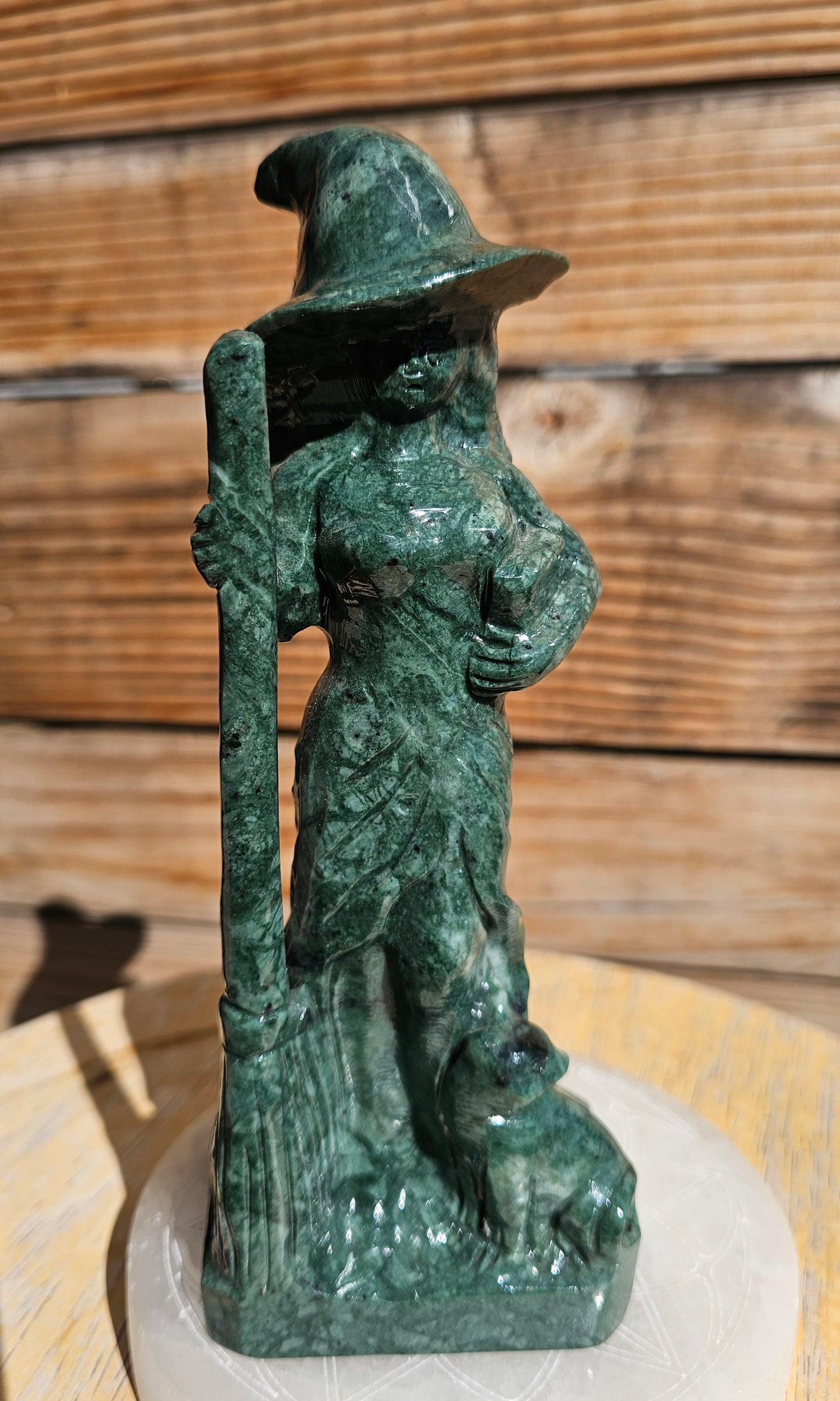 XL Polished Green Jade Witch