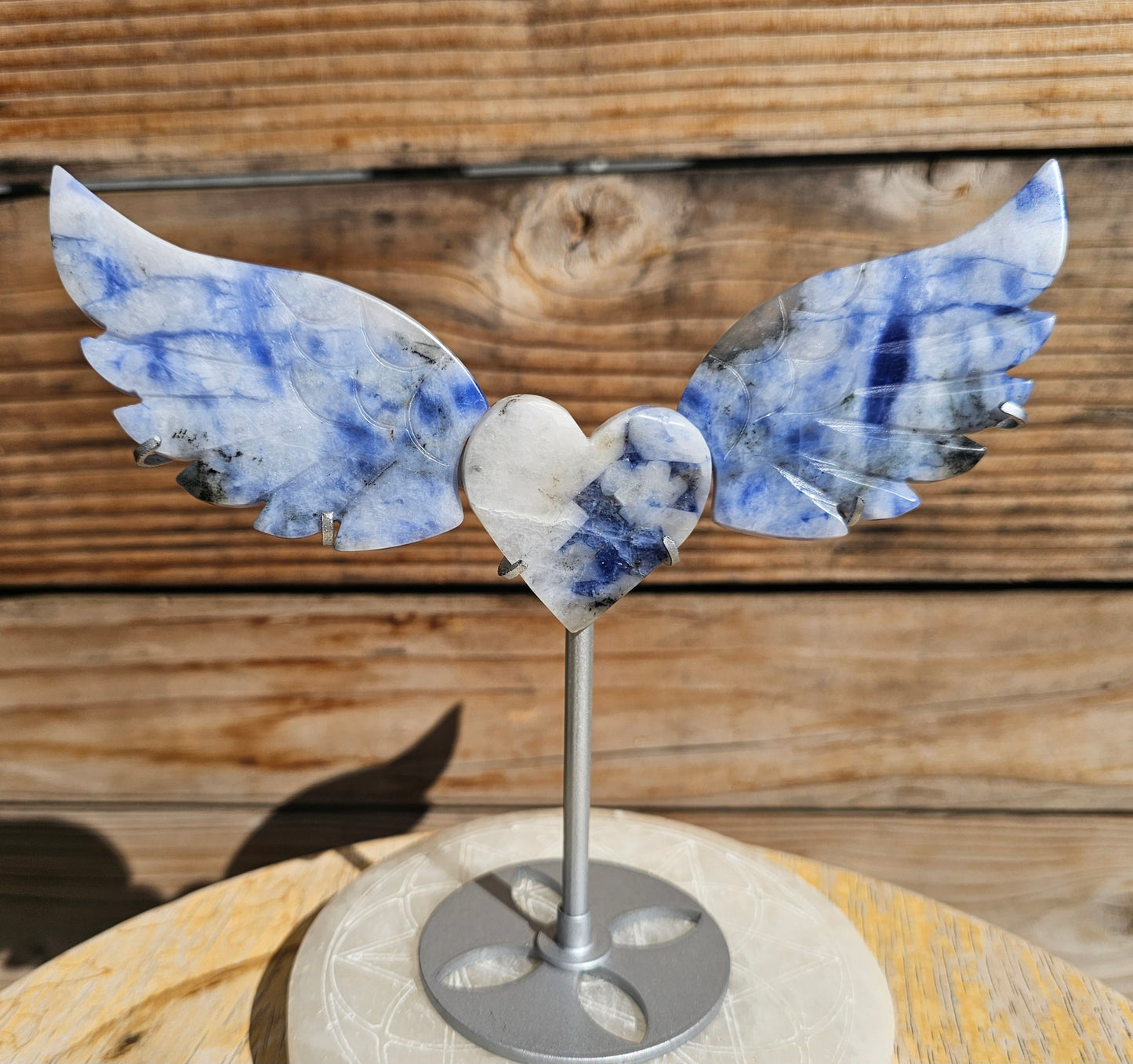 Blue Aventurine Heart Wings