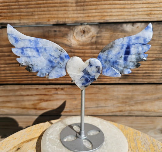 Blue Aventurine Heart Wings