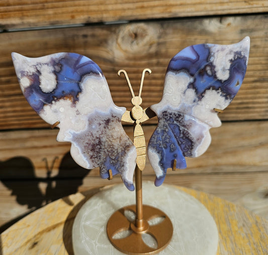 Black Flower Agate Butterfly Wings