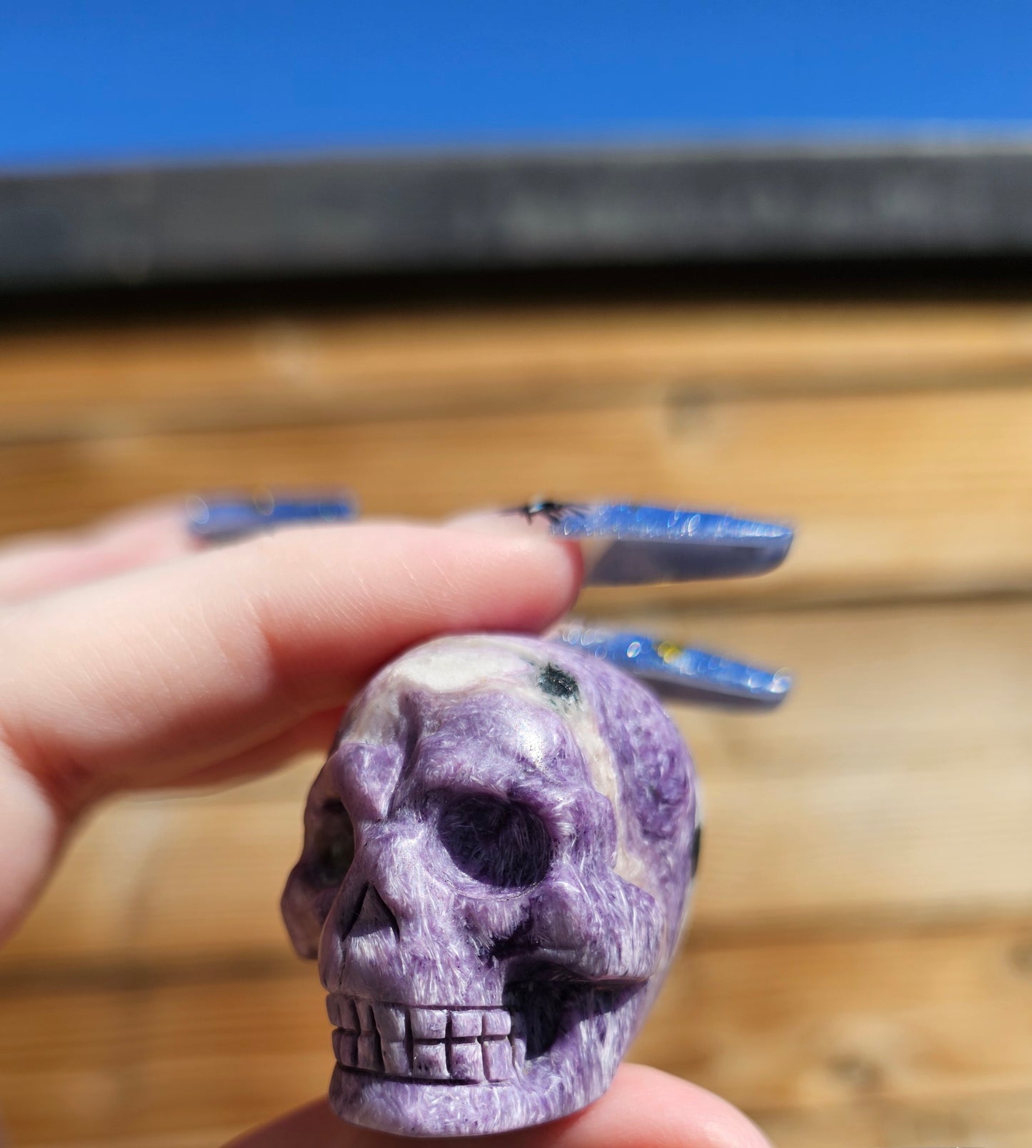 Charoite Skull