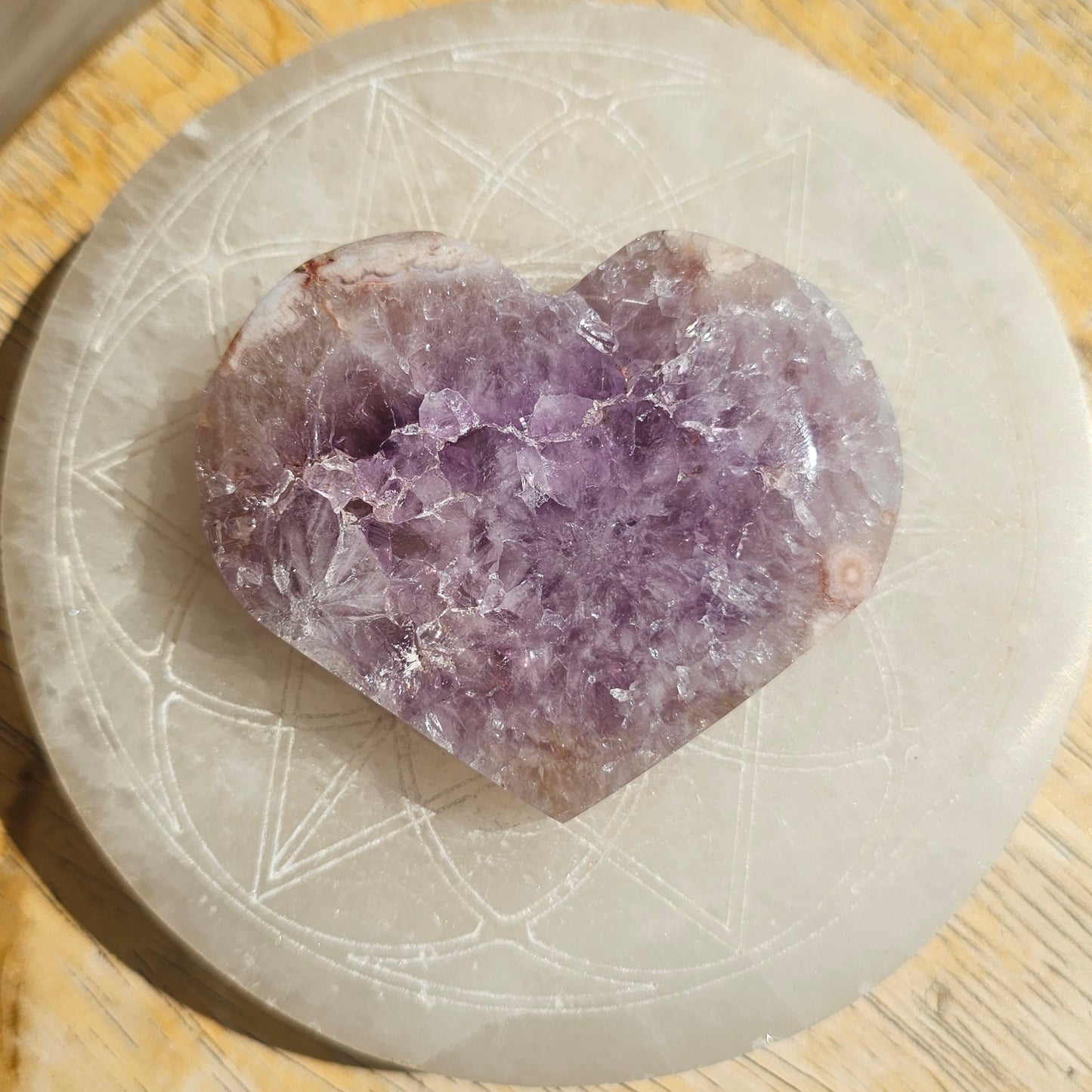 Amethyst-Flower Agate Heart #1