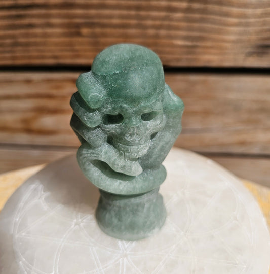 Green Aventurine Skull Hand
